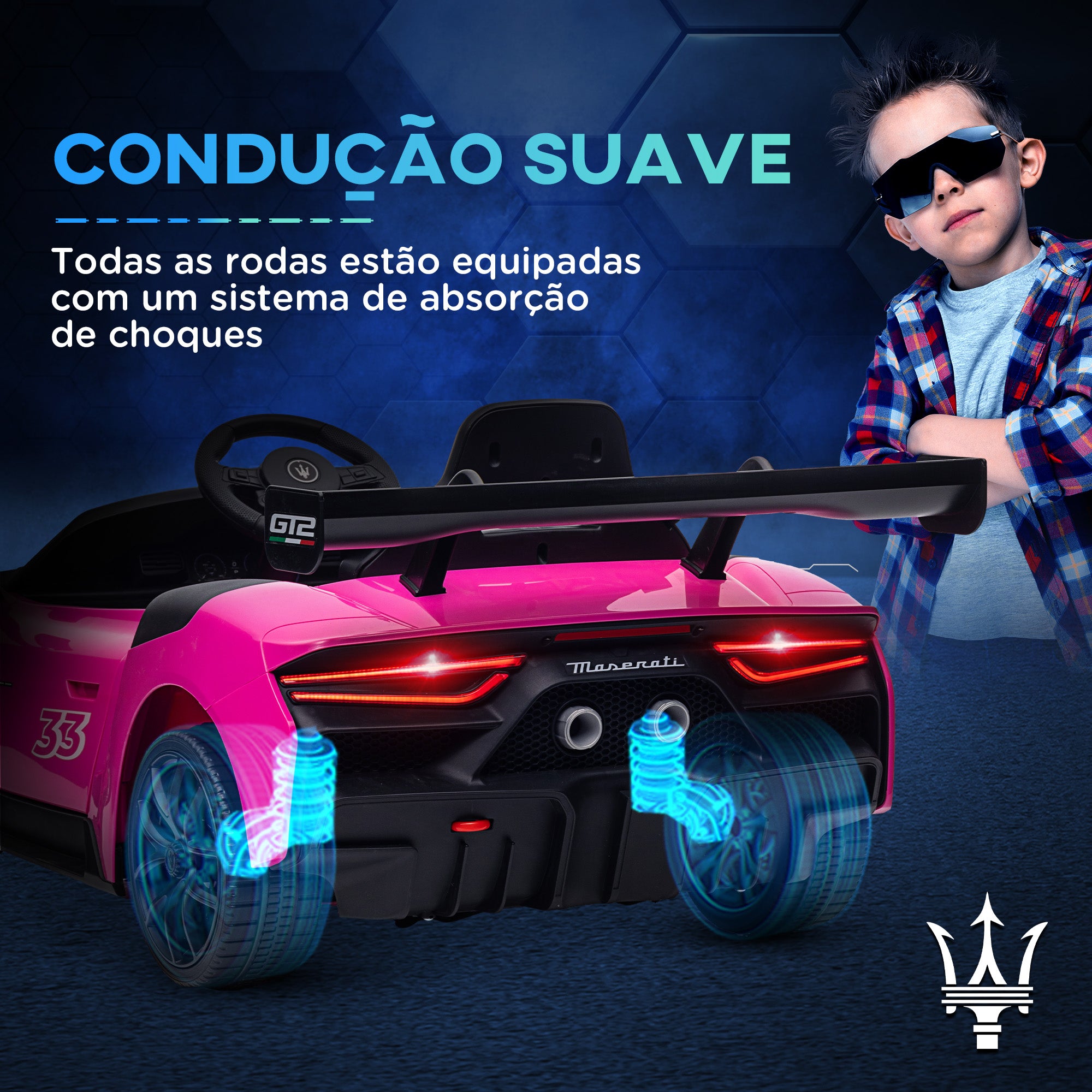 Carro Elétrico Infantil Rosa 115x60x45 cm