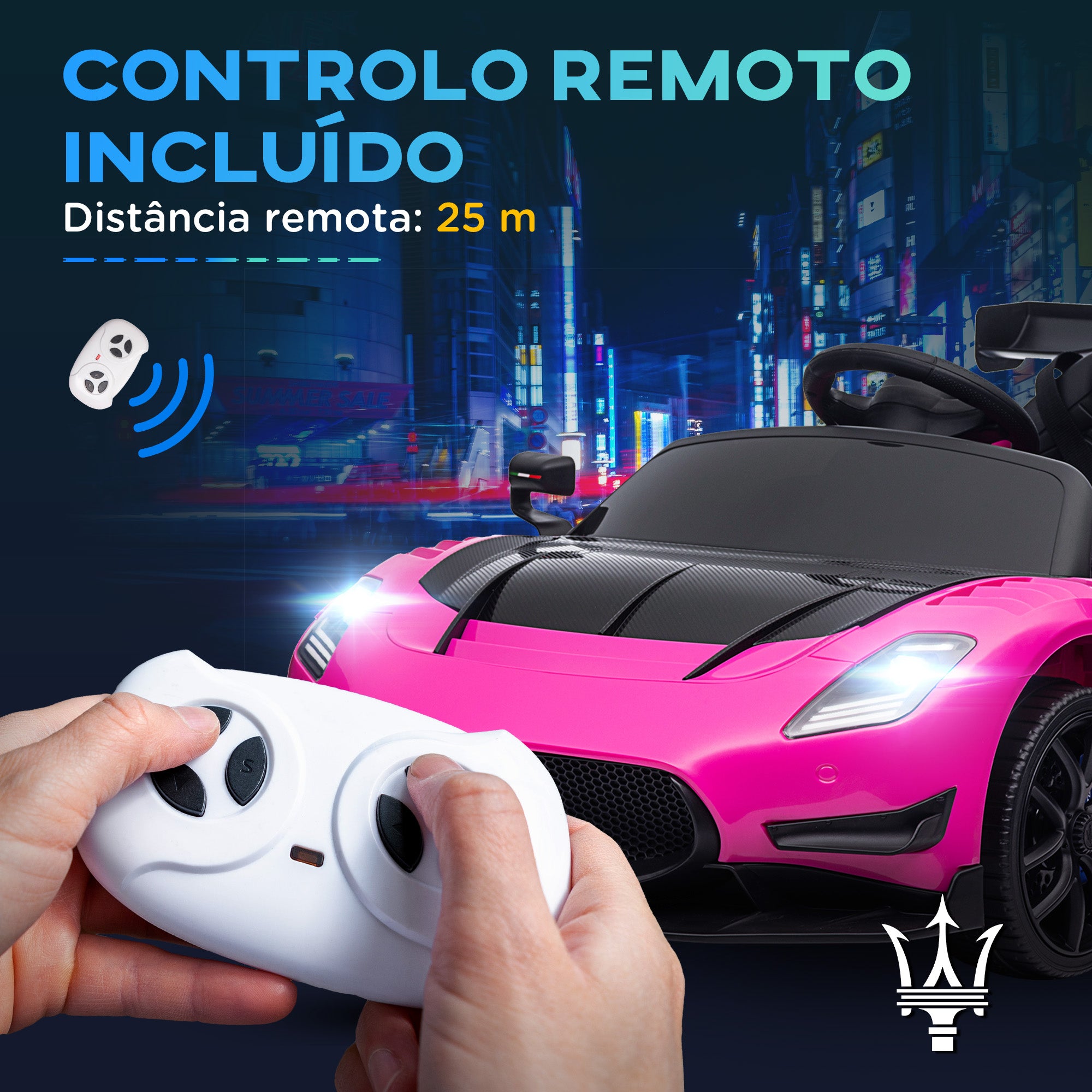 Carro Elétrico Infantil Rosa 115x60x45 cm