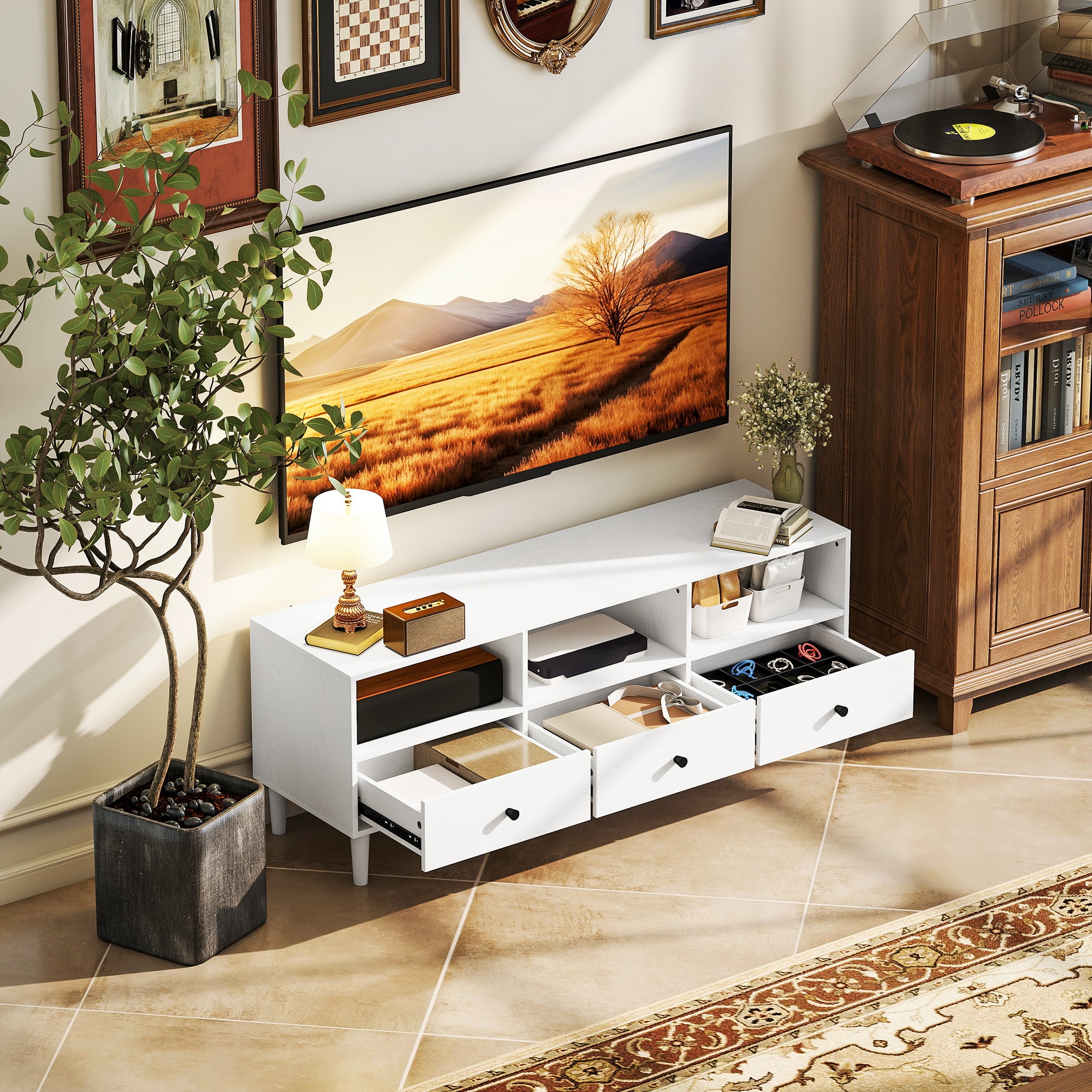 Móvel de TV Moderno Branco 120x34x45 cm