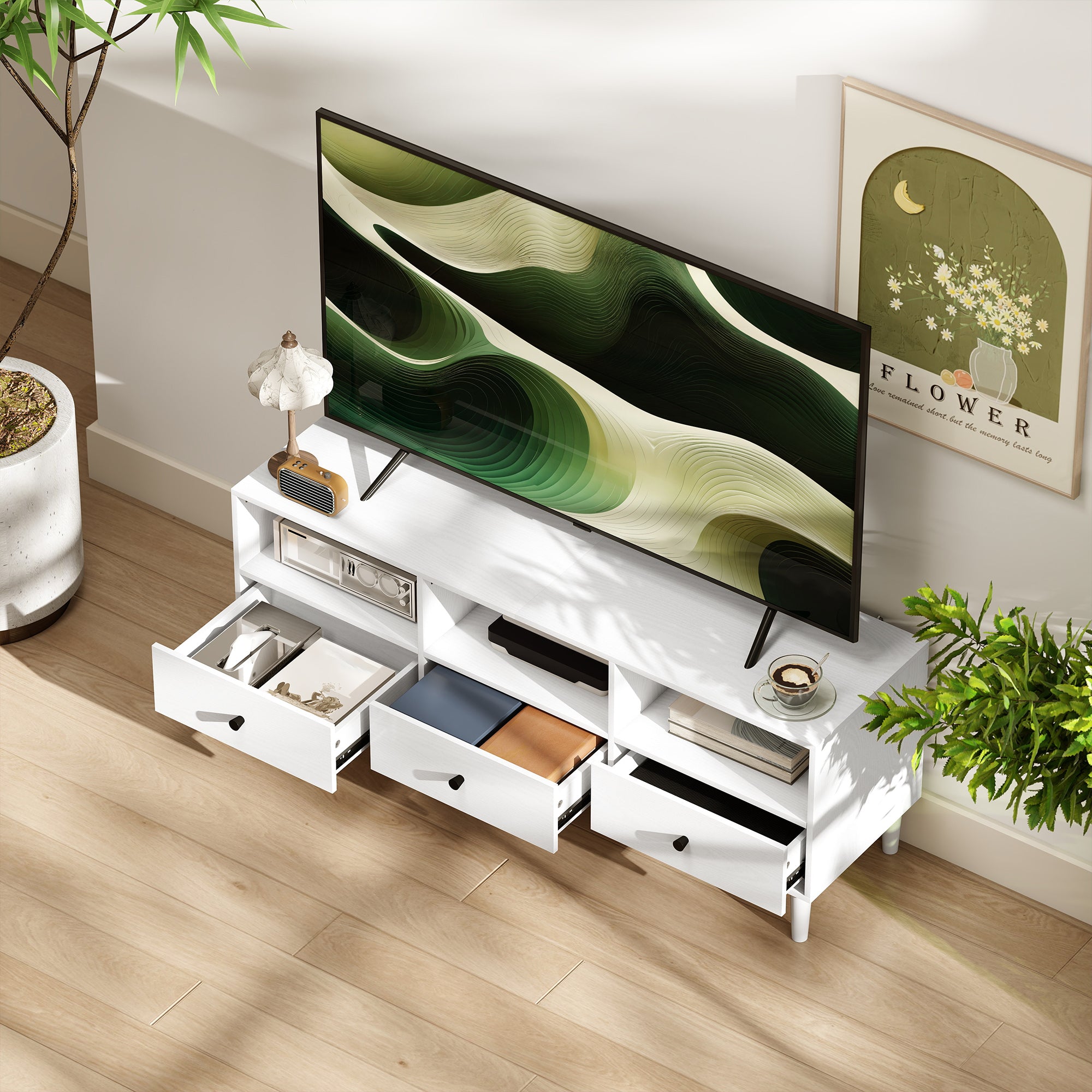 Móvel de TV Moderno Branco 120x34x45 cm