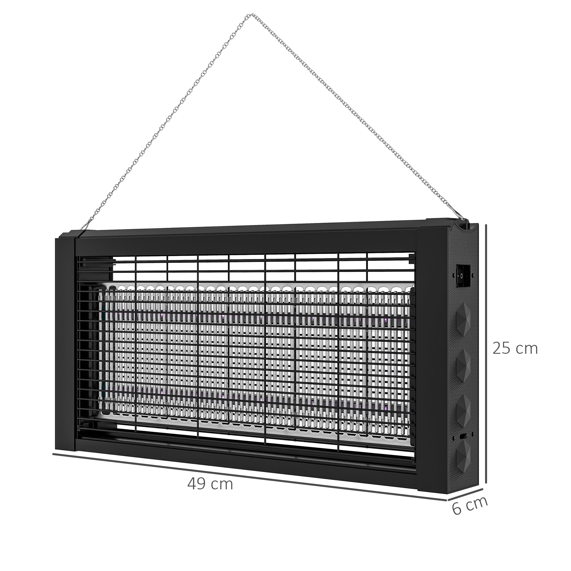 Lâmpada Anti-Mosquitos LED 8W - 49x6x25 cm - Preto
