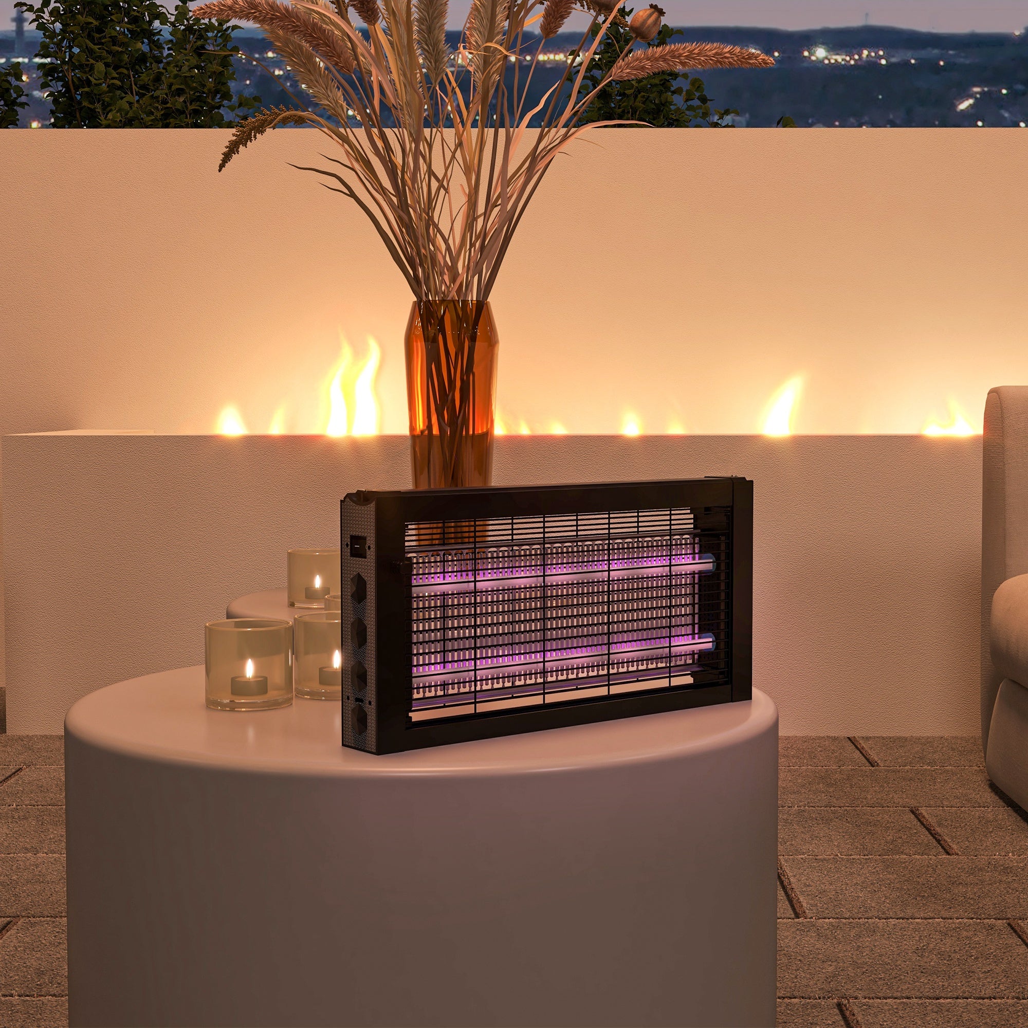 Lâmpada Anti-Mosquitos LED 8W - 49x6x25 cm - Preto