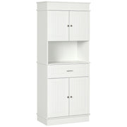 Armário Alto de Cozinha com Gaveta e Prateleiras Ajustáveis 74,3x39,4x183cm Branco