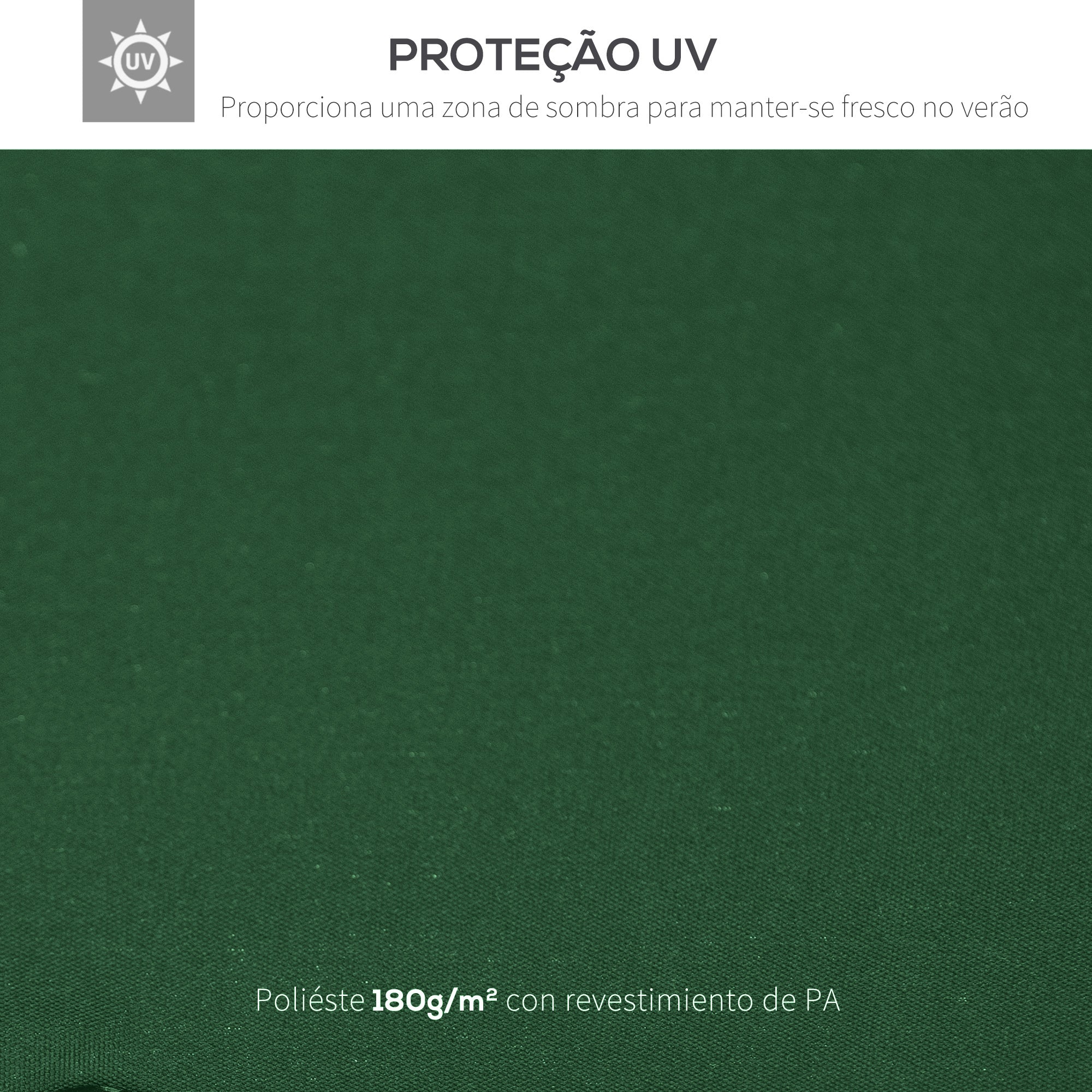 Toldo de Substituição Verde 300x300 cm para Pérgolas de Jardim