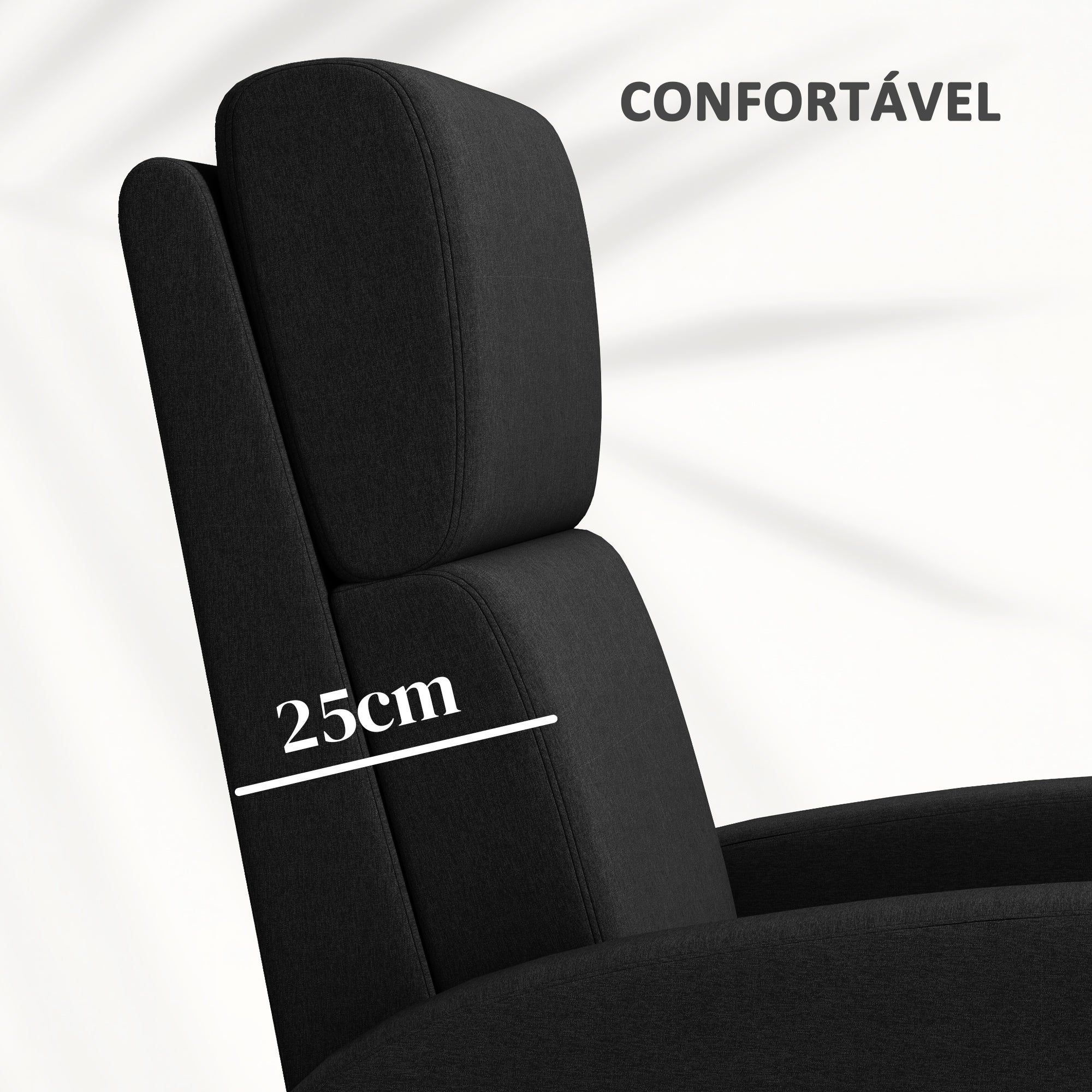 Poltrona Relax Reclinável 160° Preto 64x86x102 cm