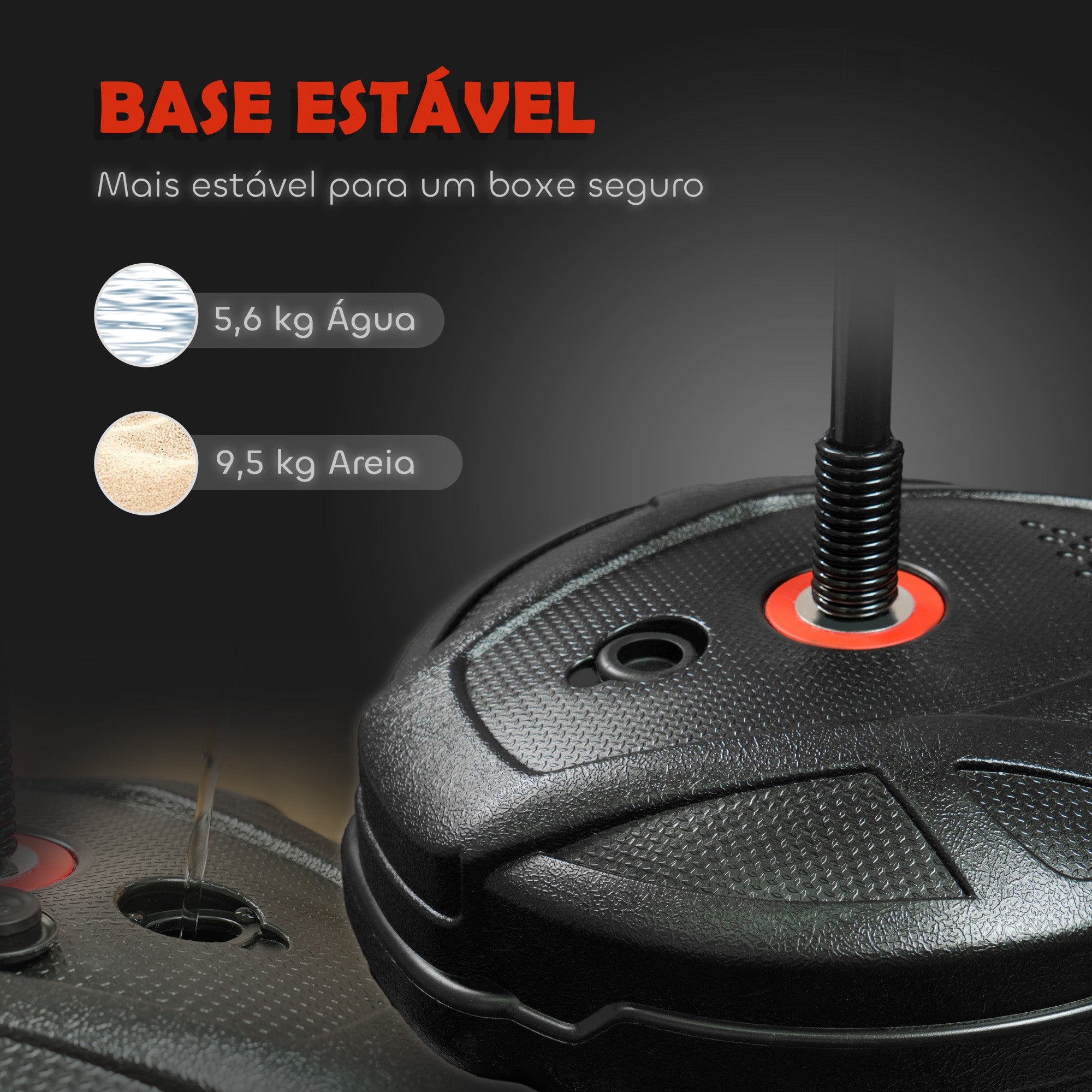 Kit de Boxe Infantil Punching Ball Preto Ø34x88-124 cm