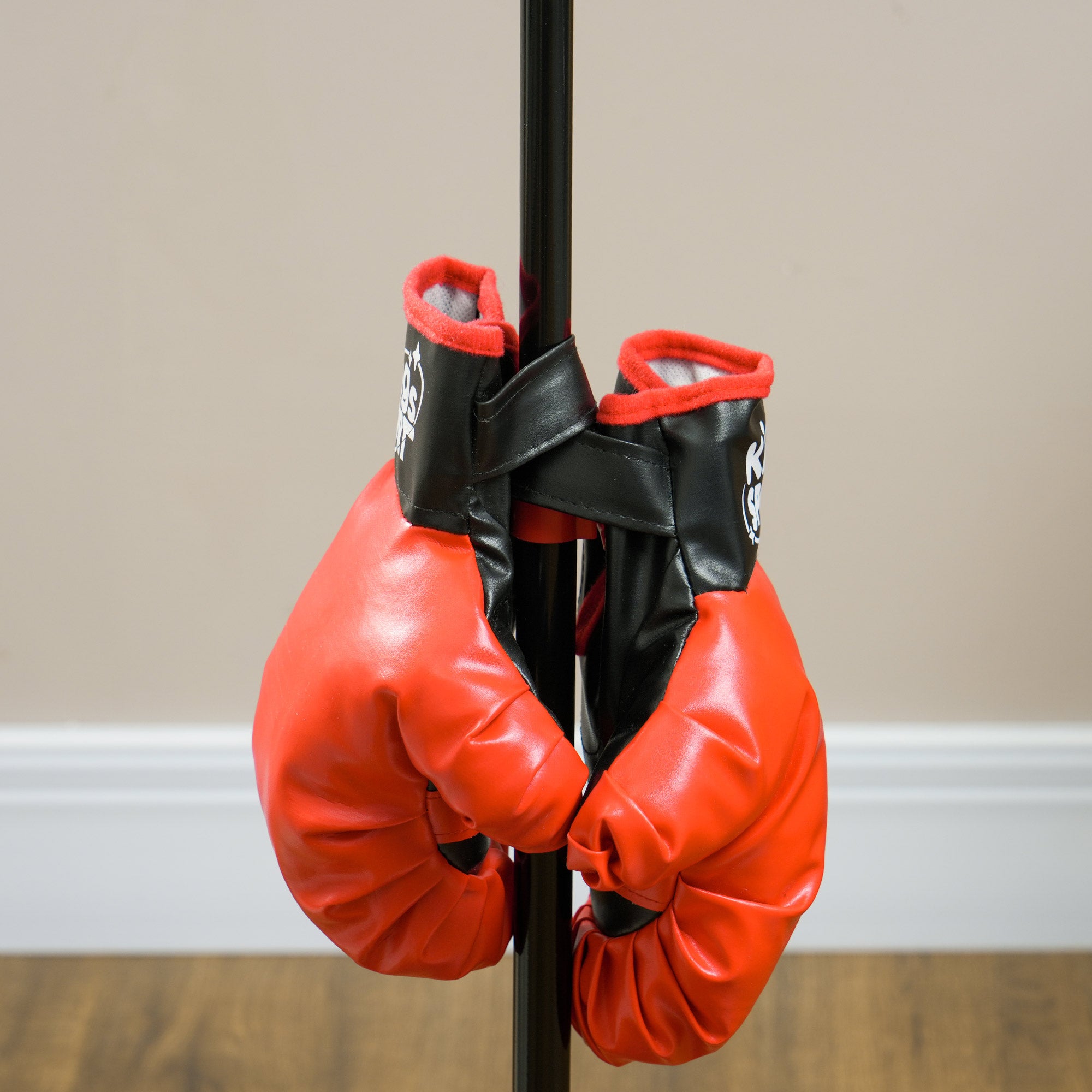 Kit de Boxe Infantil Punching Ball Preto Ø34x88-124 cm
