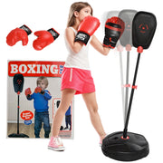 Kit de Boxe Infantil Punching Ball Preto Ø34x88-124 cm