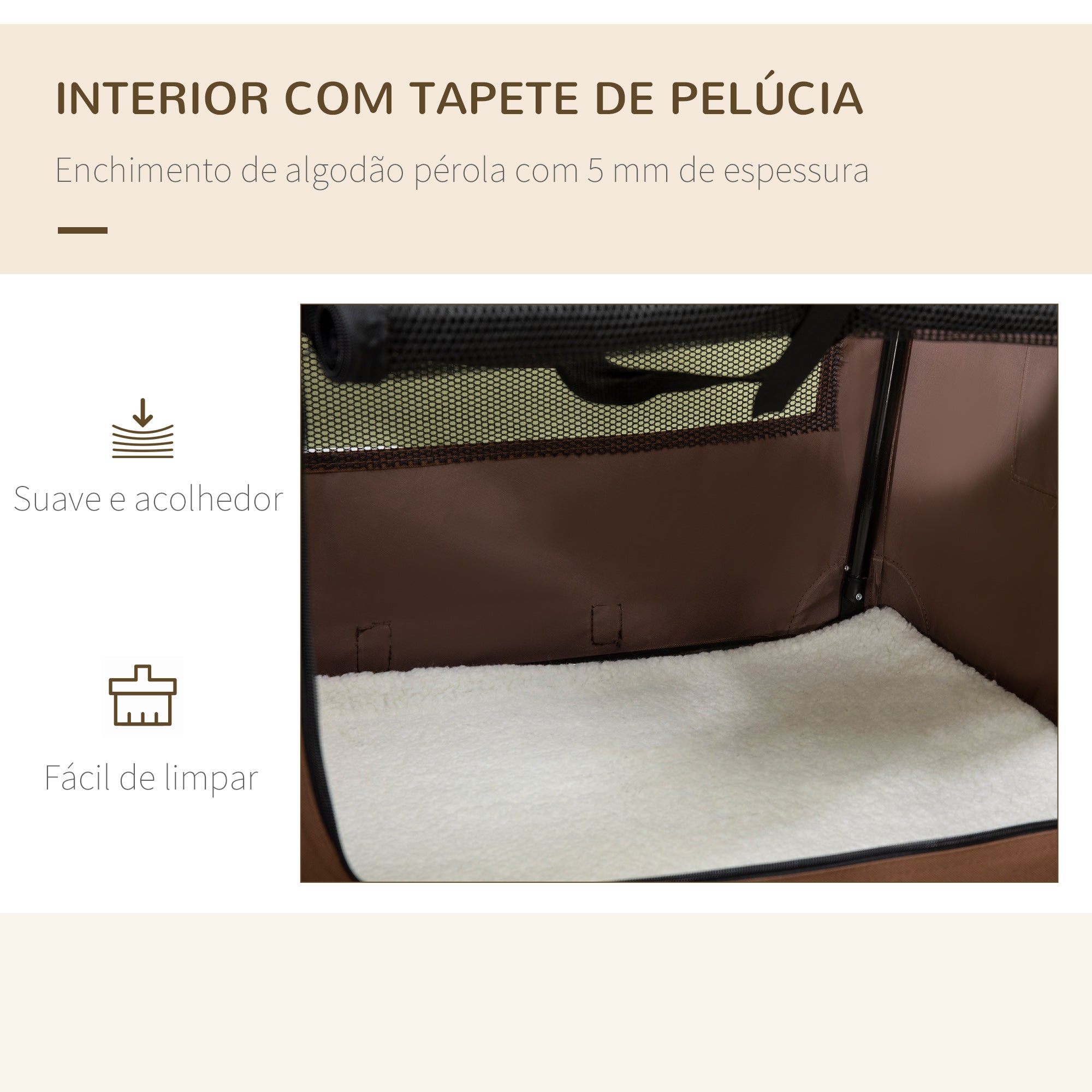 Transportadora para Animais de Estimação 70x51x50cm Marrom