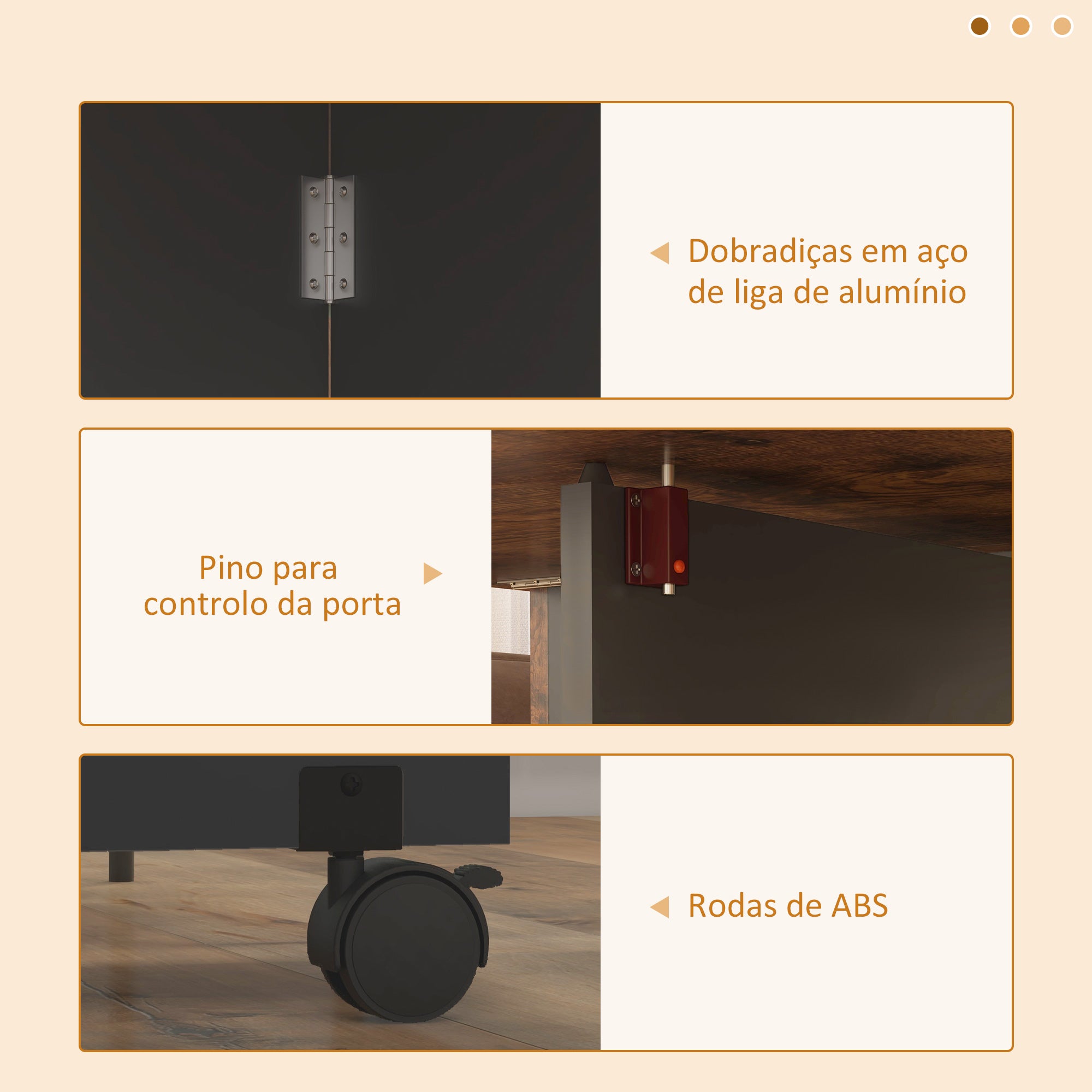 Mesa de Cozinha Dobrável Marrom Rústico e Preto 120x72x75 cm