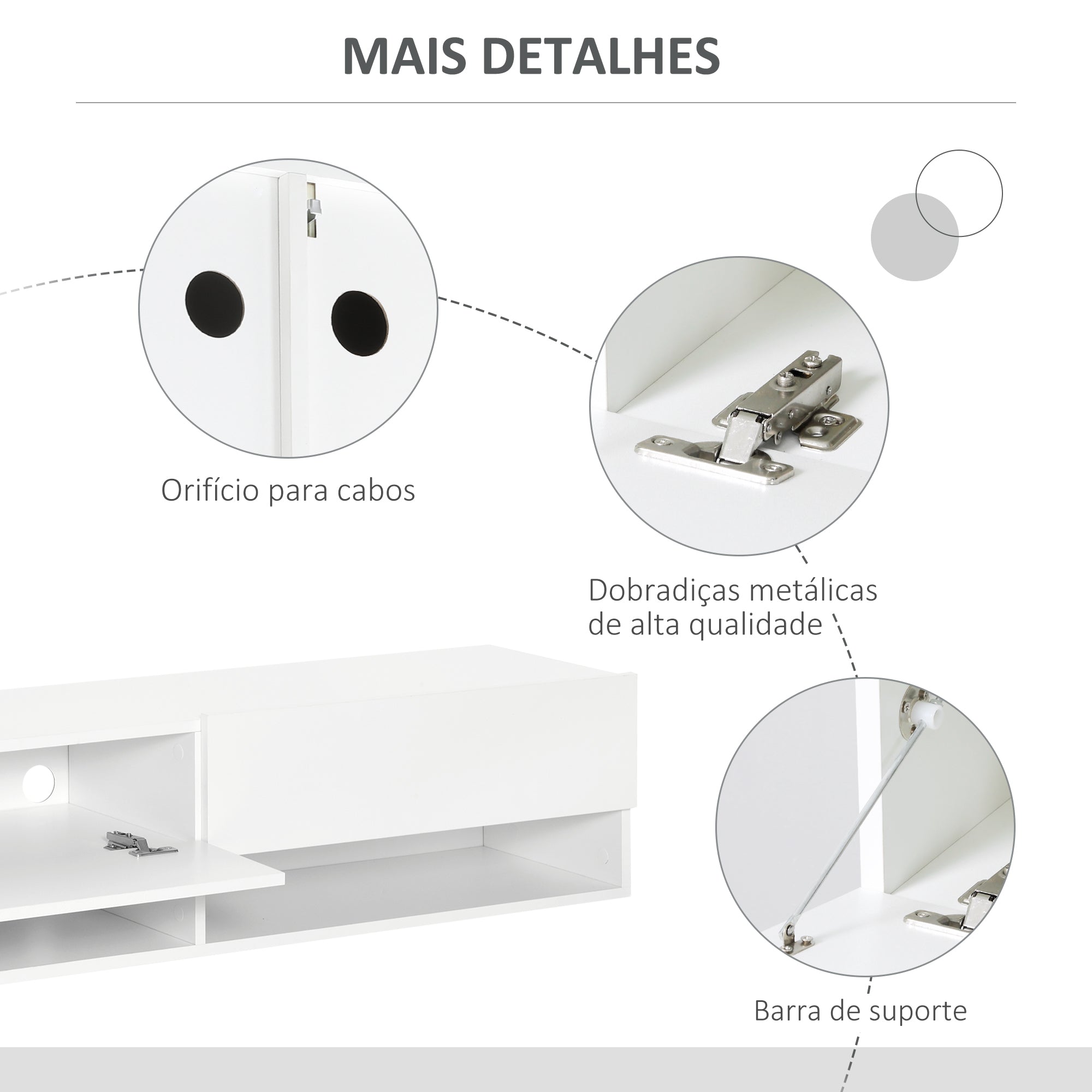 Móvel de TV Branco 140x32x31 cm - Organização e Estilo para a sua Sala de Estar