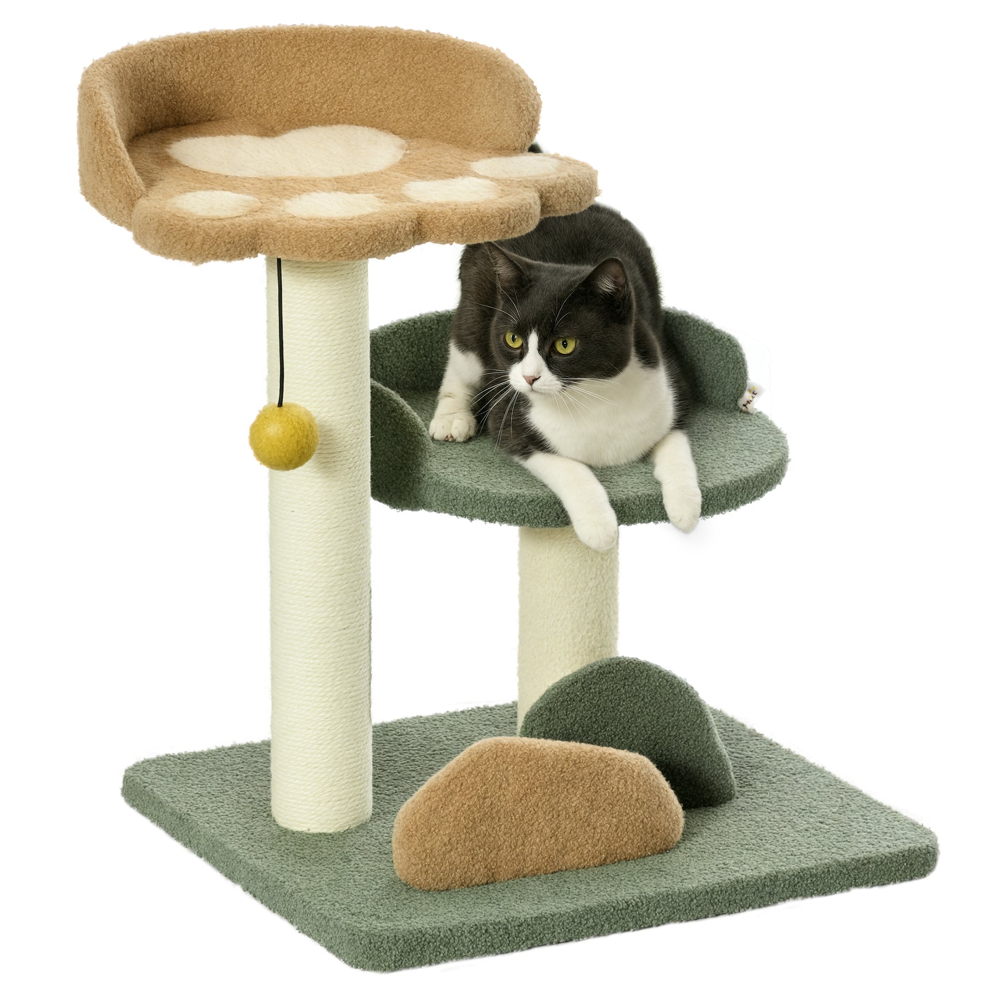 Arranhador para Gatos Pequeno Multicor 43x39x52 cm - Aglomerado de Madeira, Pelúcia e Sisal