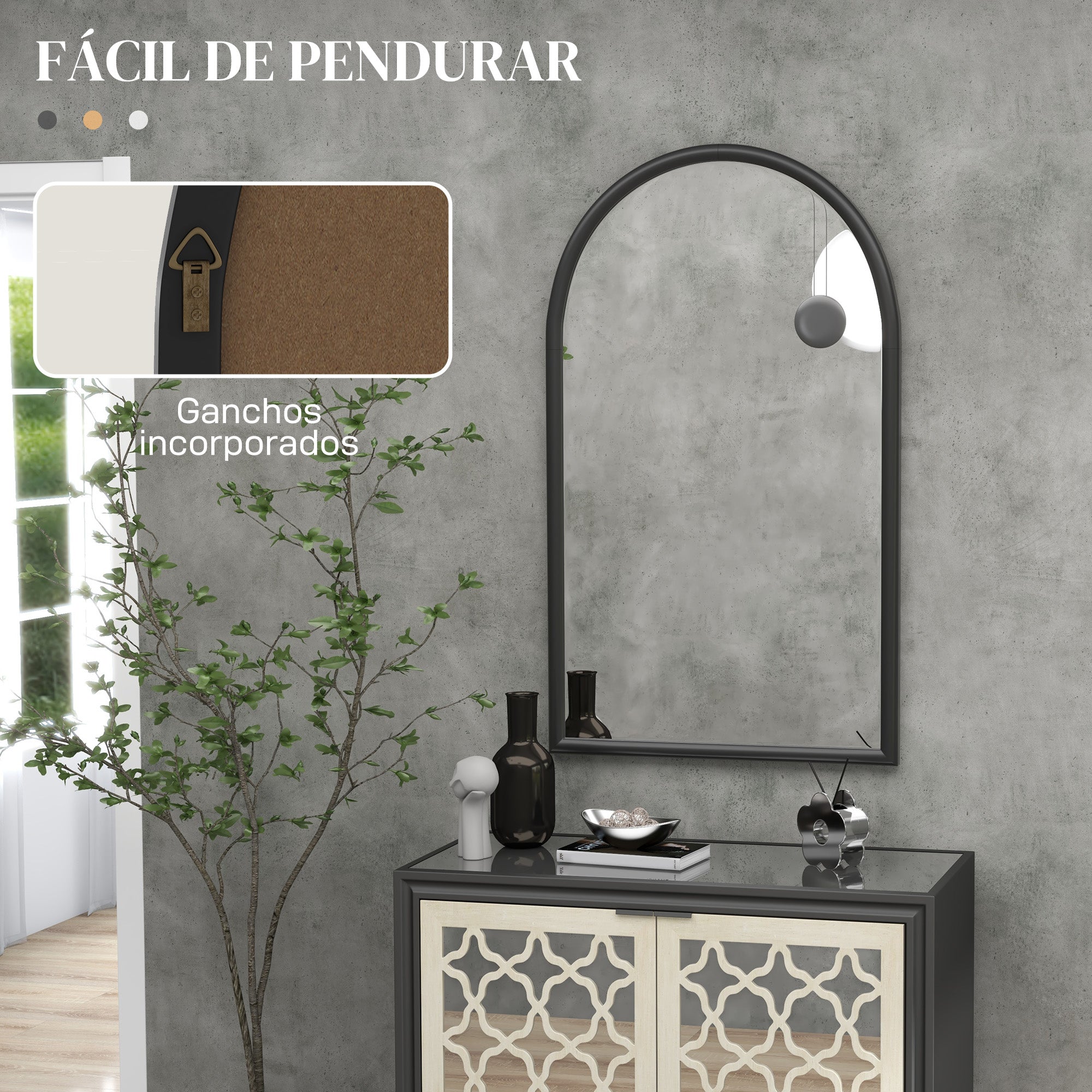 Espelho de Parede 65x110 cm Cor Preto
