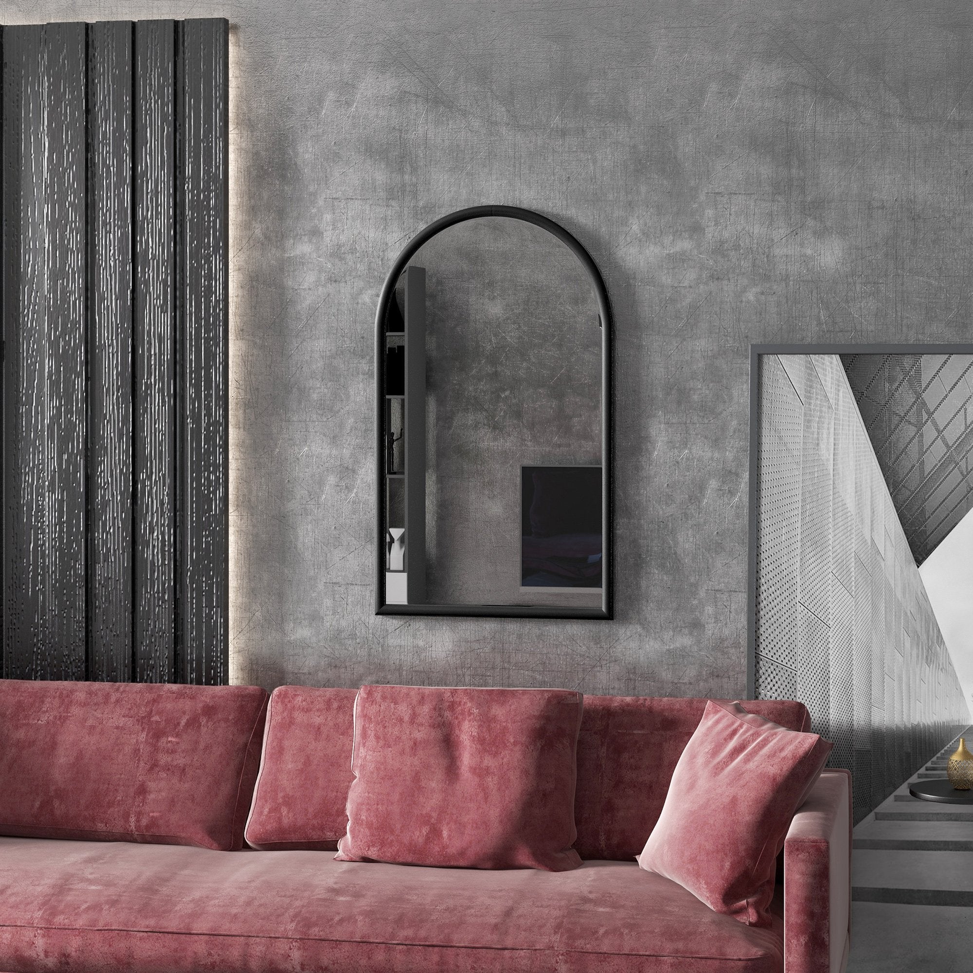Espelho de Parede 65x110 cm Cor Preto