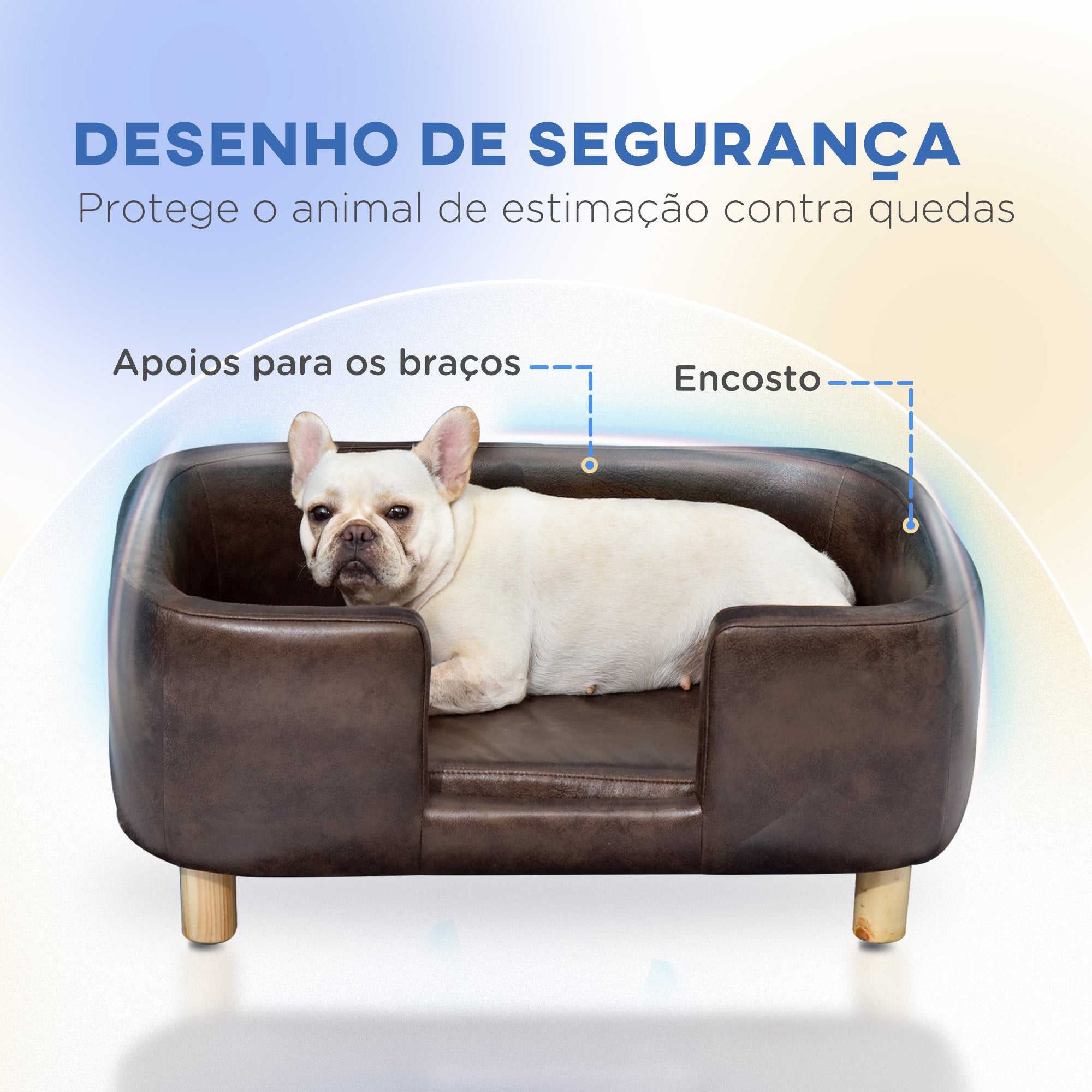 Sofá para Animais de Estimação em Marrom 74x48,5x31 cm