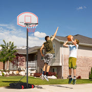Tabela de Basquetebol e Alvo de Dardos Portátil - 75x55x247 cm - Preto