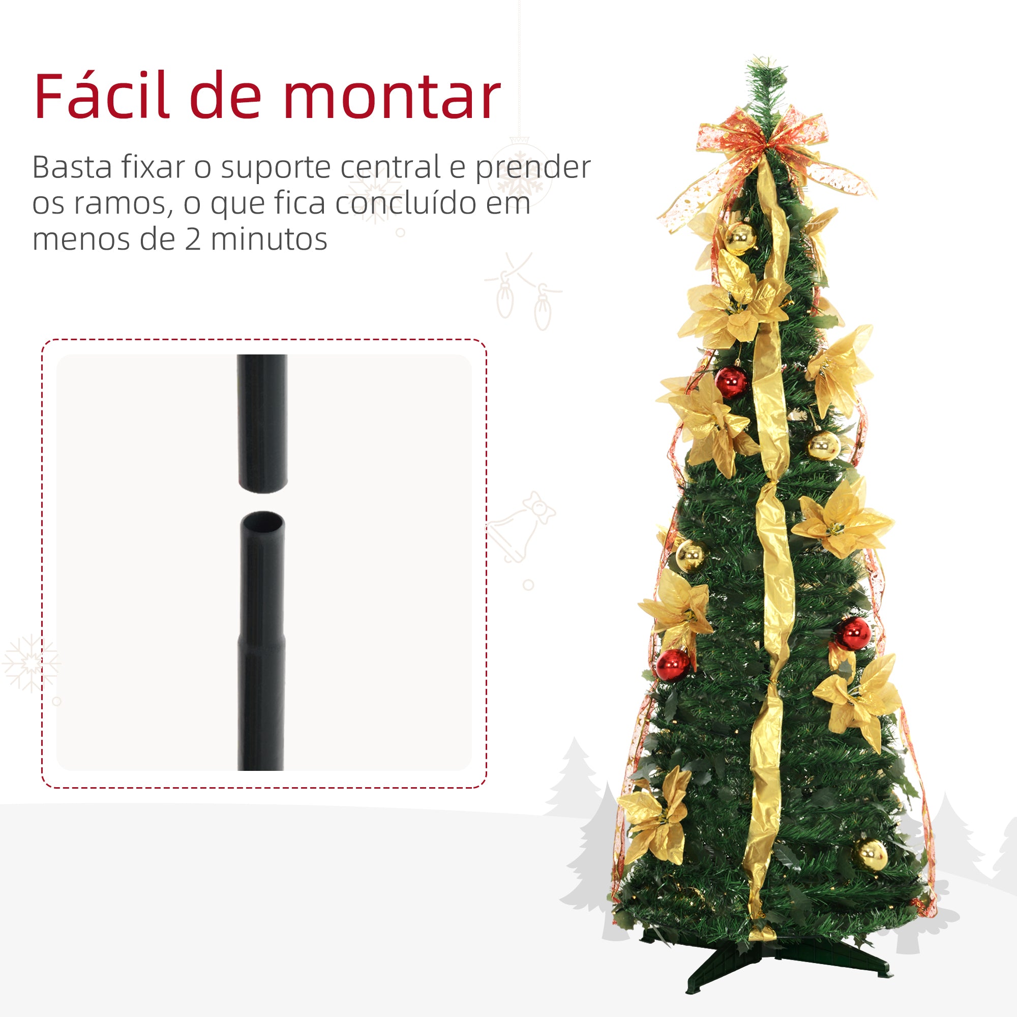 Árvore de Natal Artificial 150 cm Verde Ø50x150 cm