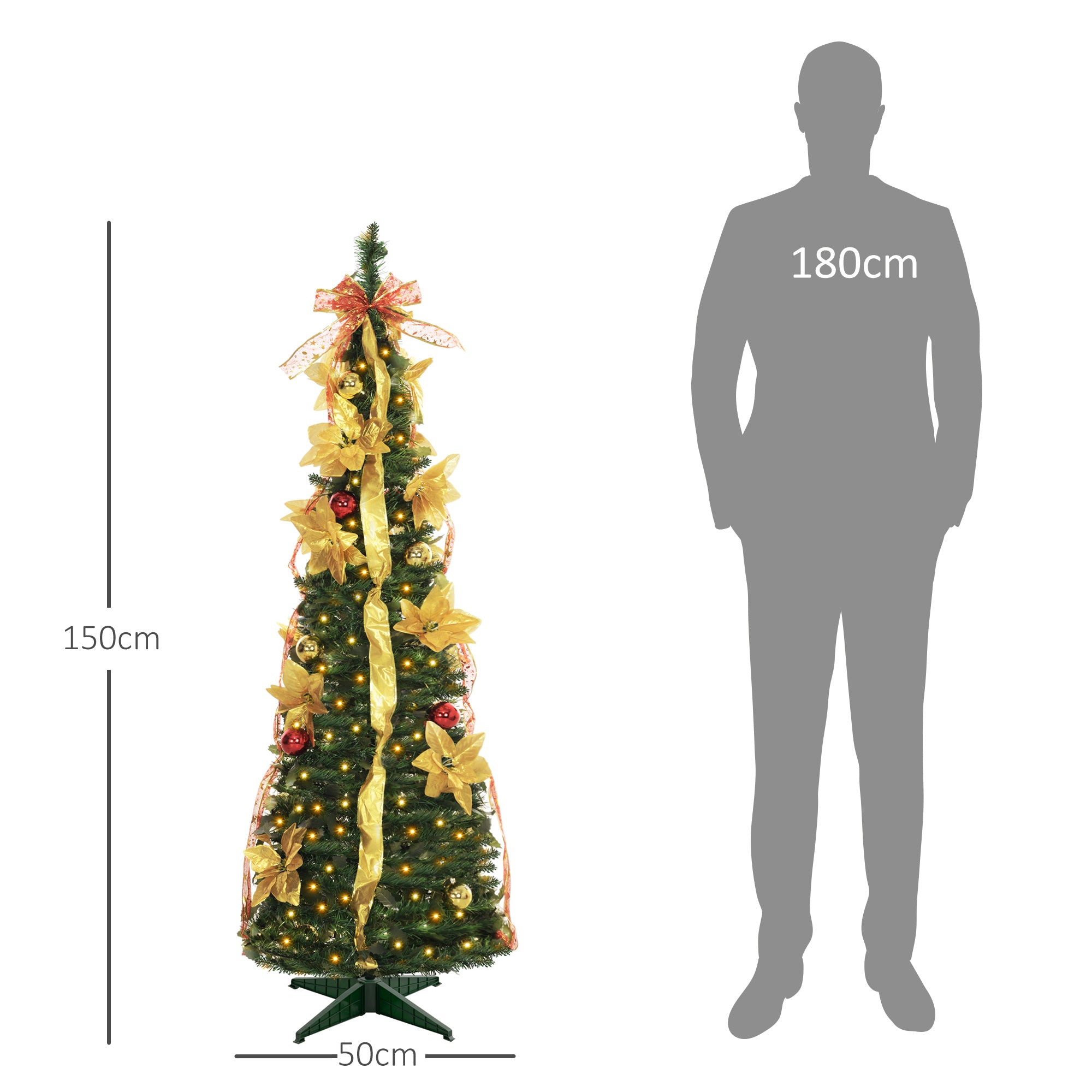 Árvore de Natal Artificial 150 cm Verde Ø50x150 cm