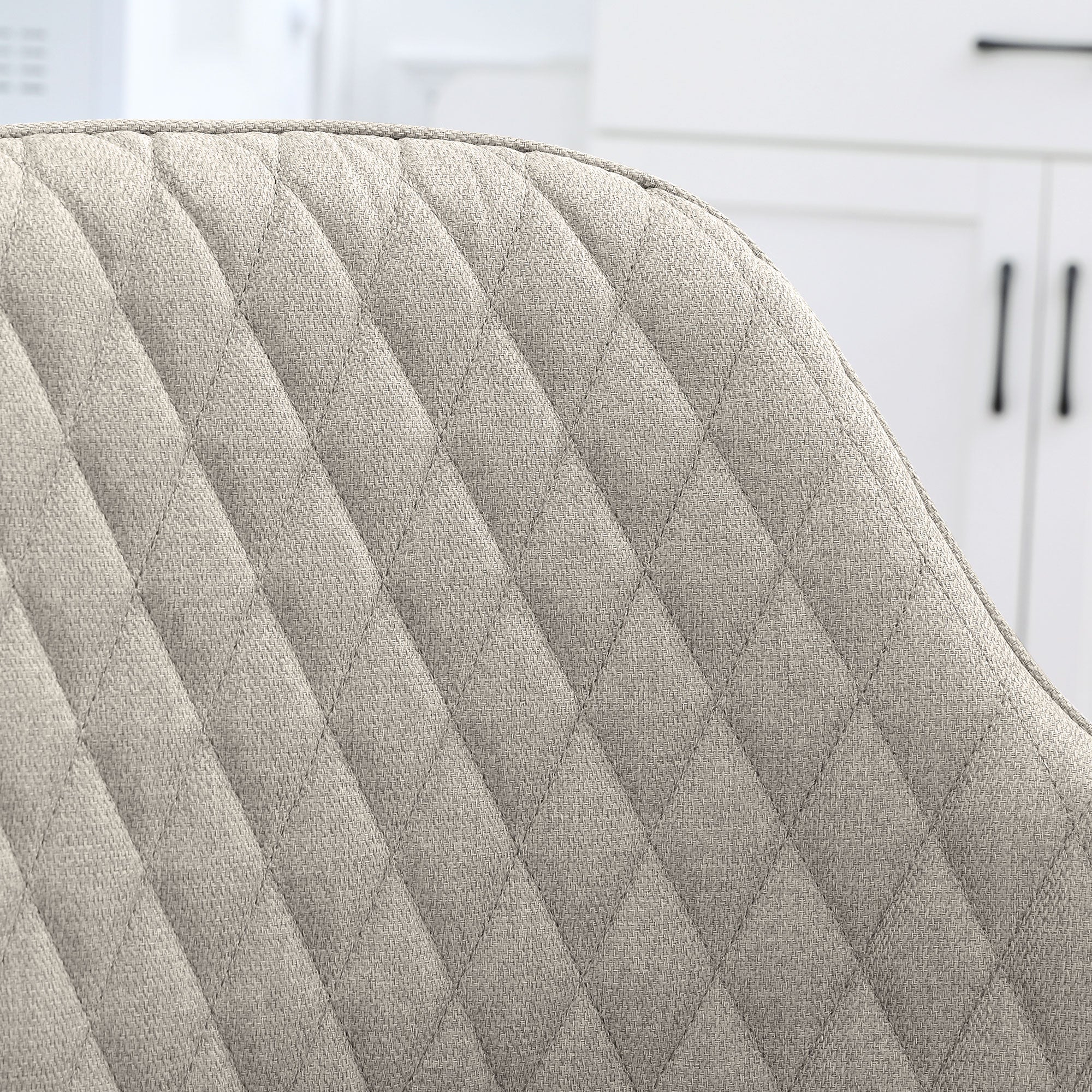 Cadeiras de Sala de Jantar Estofadas em Tecido Bege 55x55x81cm