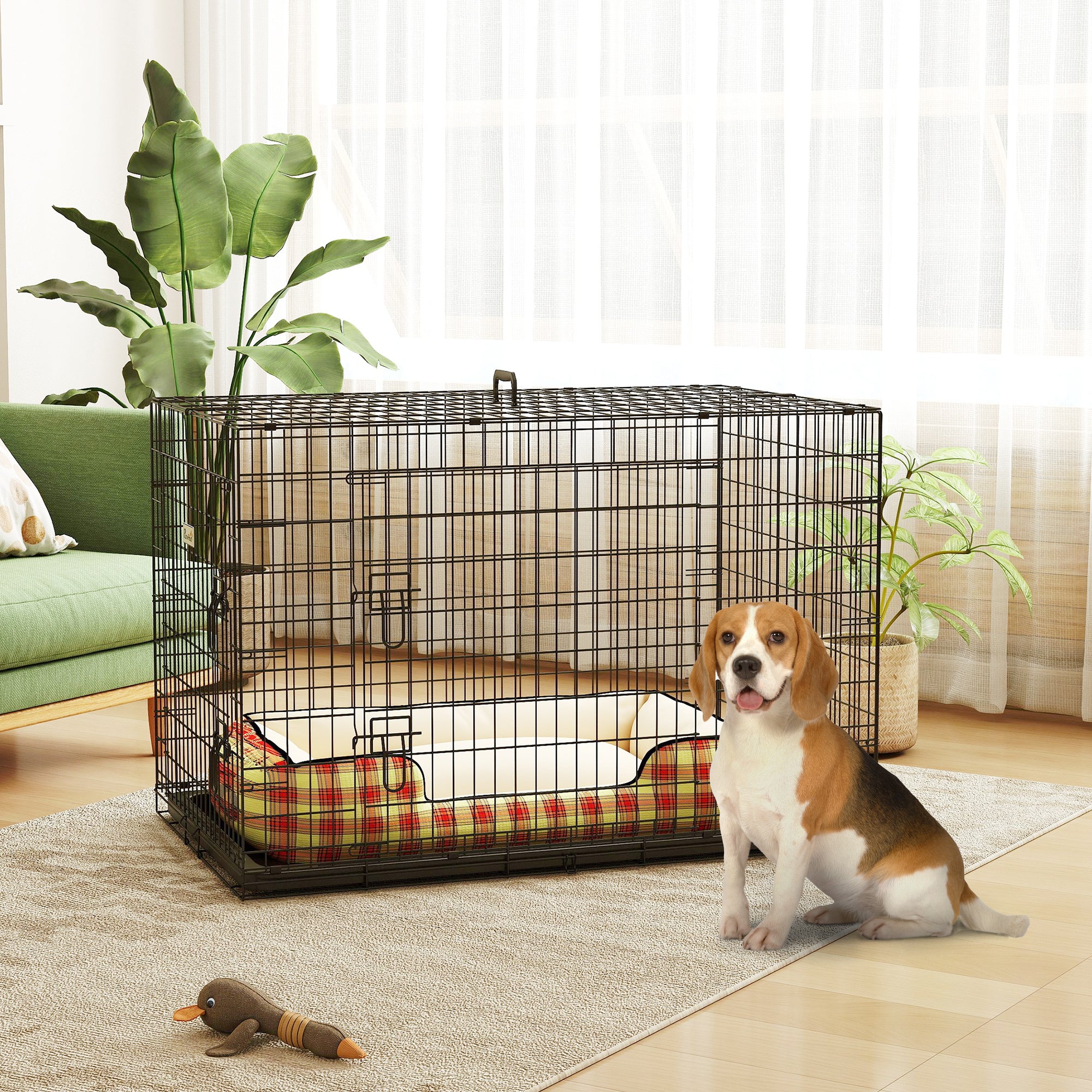 Gaiola para Cães Pequenos 106x71x76cm Preto