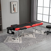 Marquesa de Massagem Dobrável 215x60x61-84 cm Preto e Vermelho