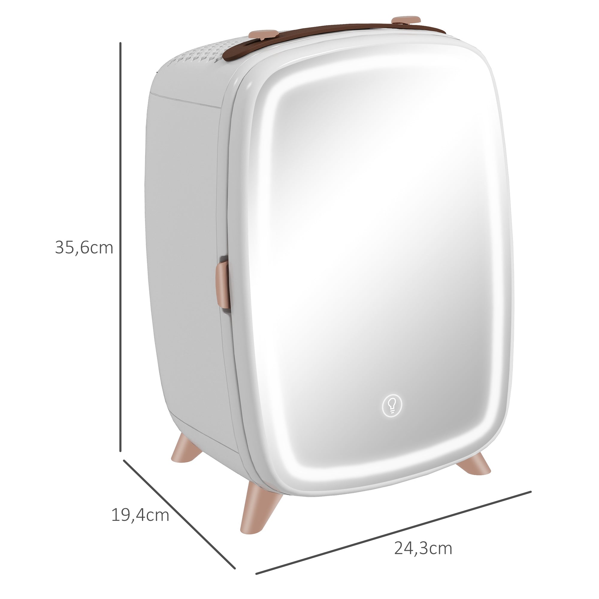 Mini Frigorífico de Cosméticos 6L Branco 24,3x19,4x35,6 cm
