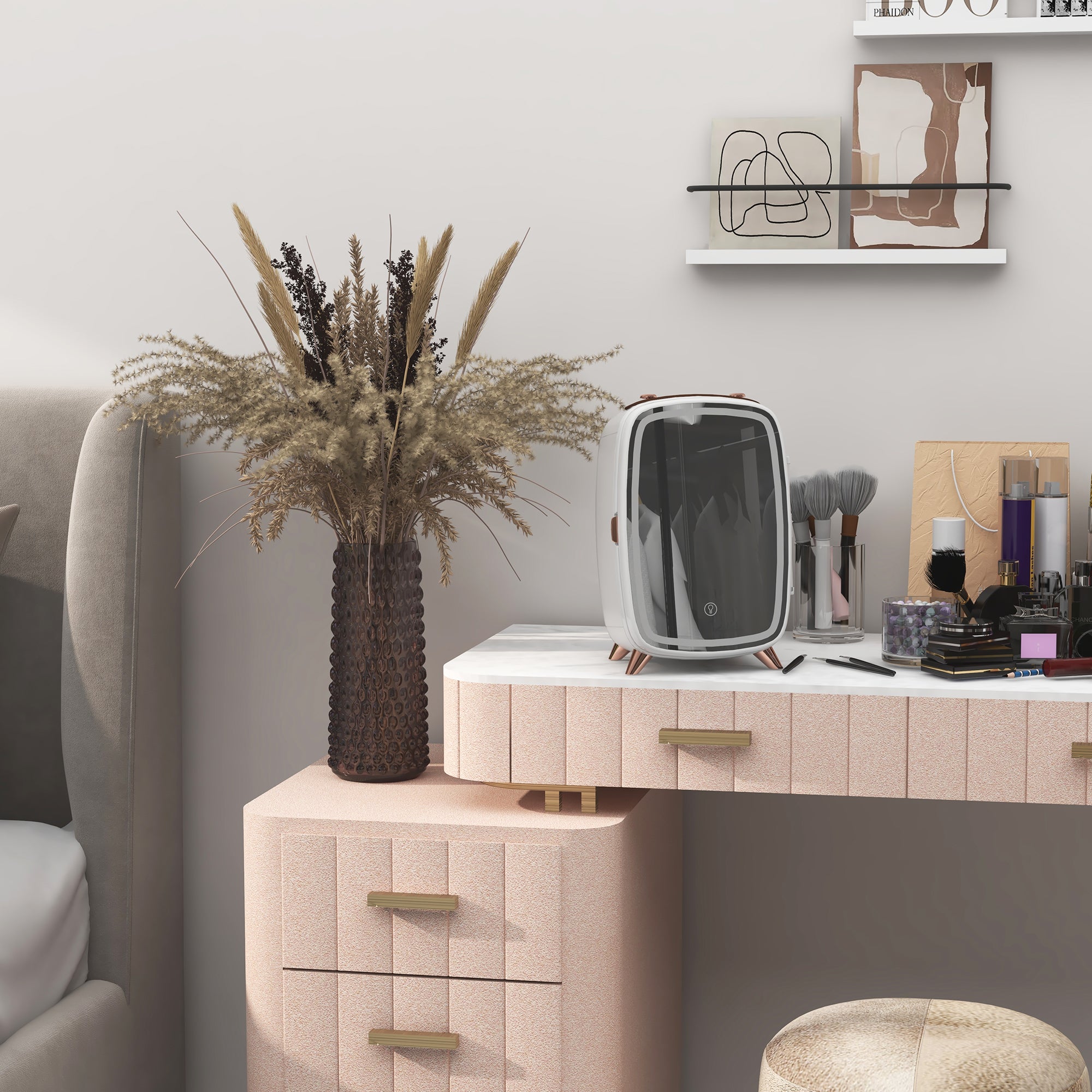 Mini Frigorífico de Cosméticos 6L Branco 24,3x19,4x35,6 cm