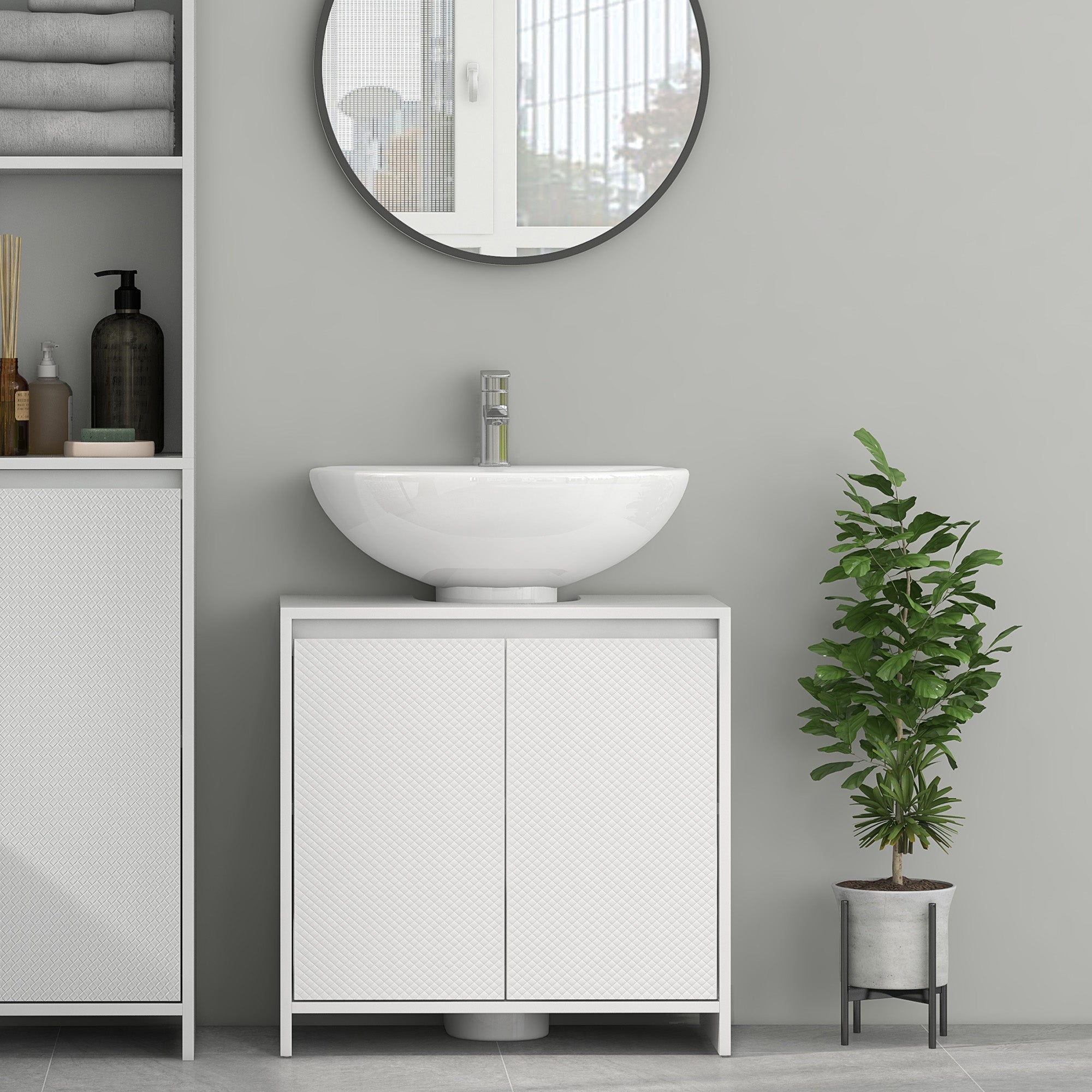 Móvel para Lavatório Moderno 60x30x60 cm - Branco