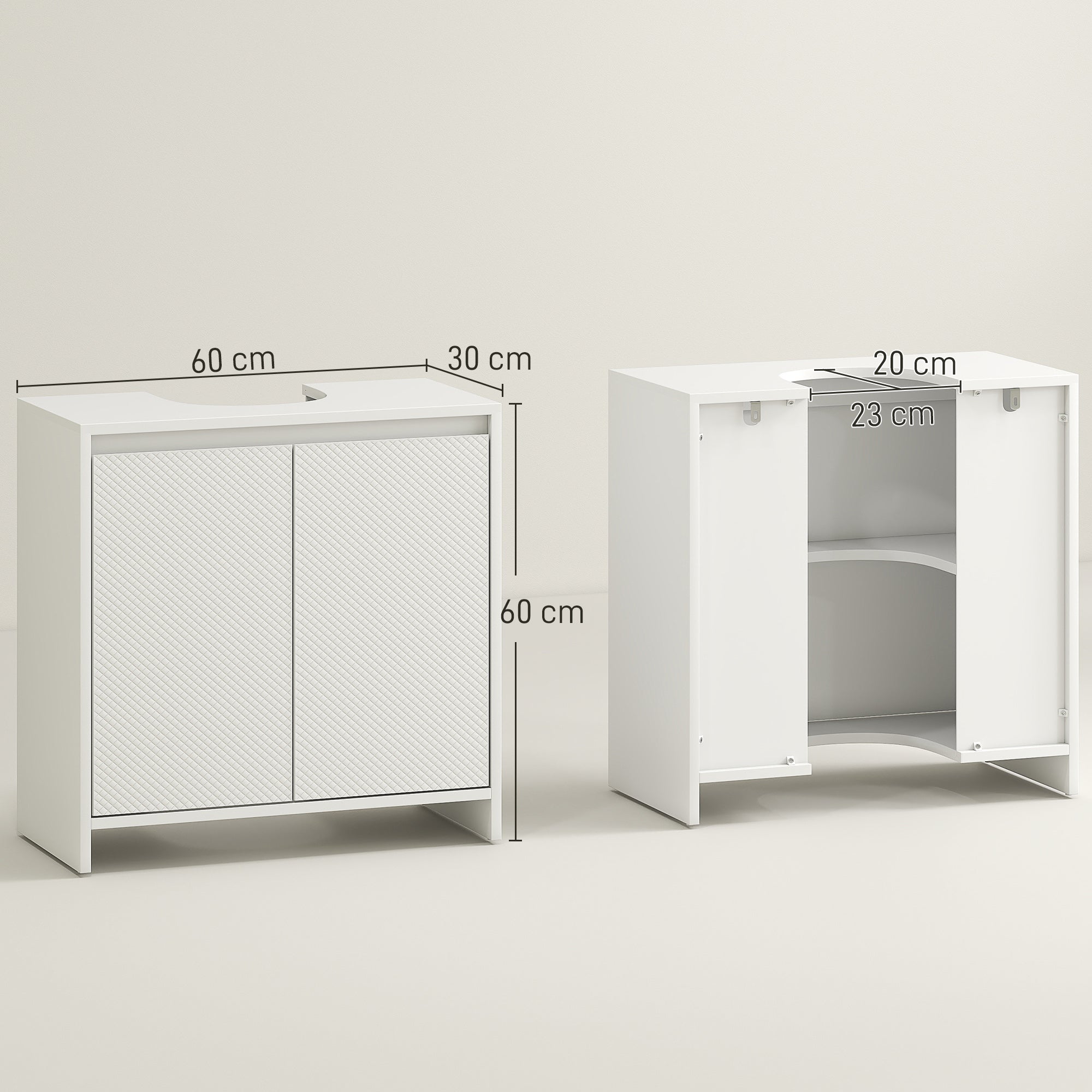 Móvel para Lavatório Moderno 60x30x60 cm - Branco