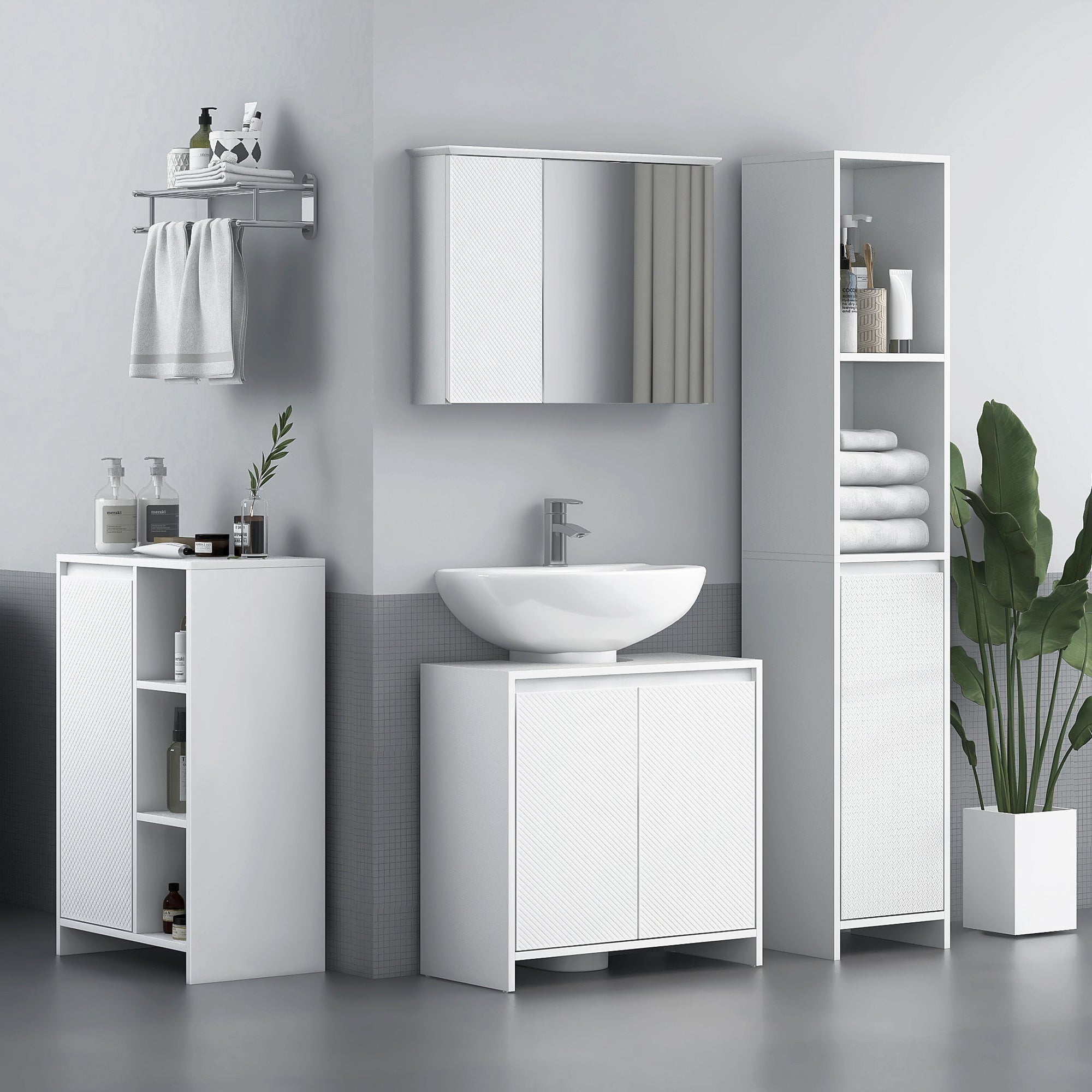 Móvel para Lavatório Moderno 60x30x60 cm - Branco