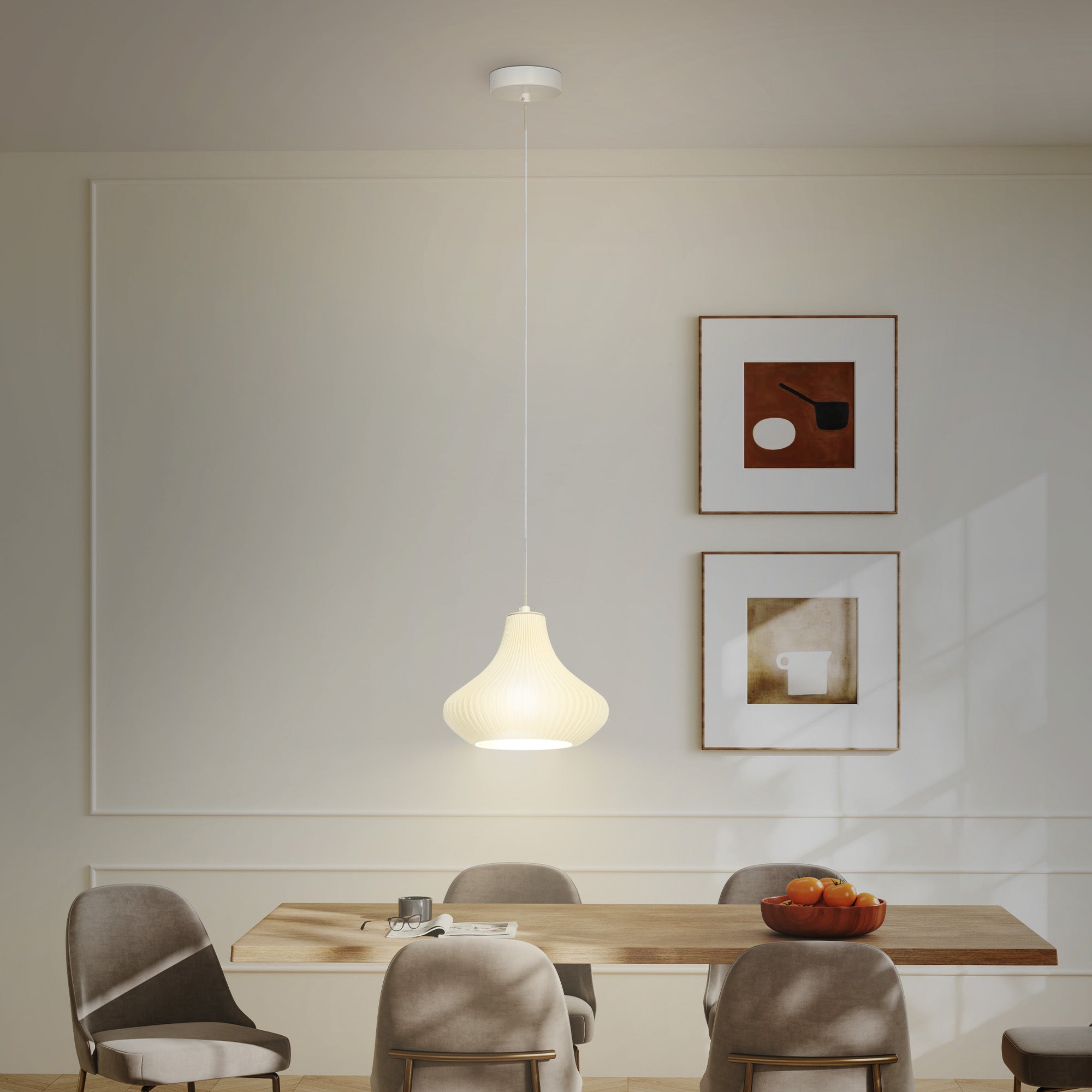 Candeeiro Suspenso Moderno Ø20,5x17,5 cm - Branco