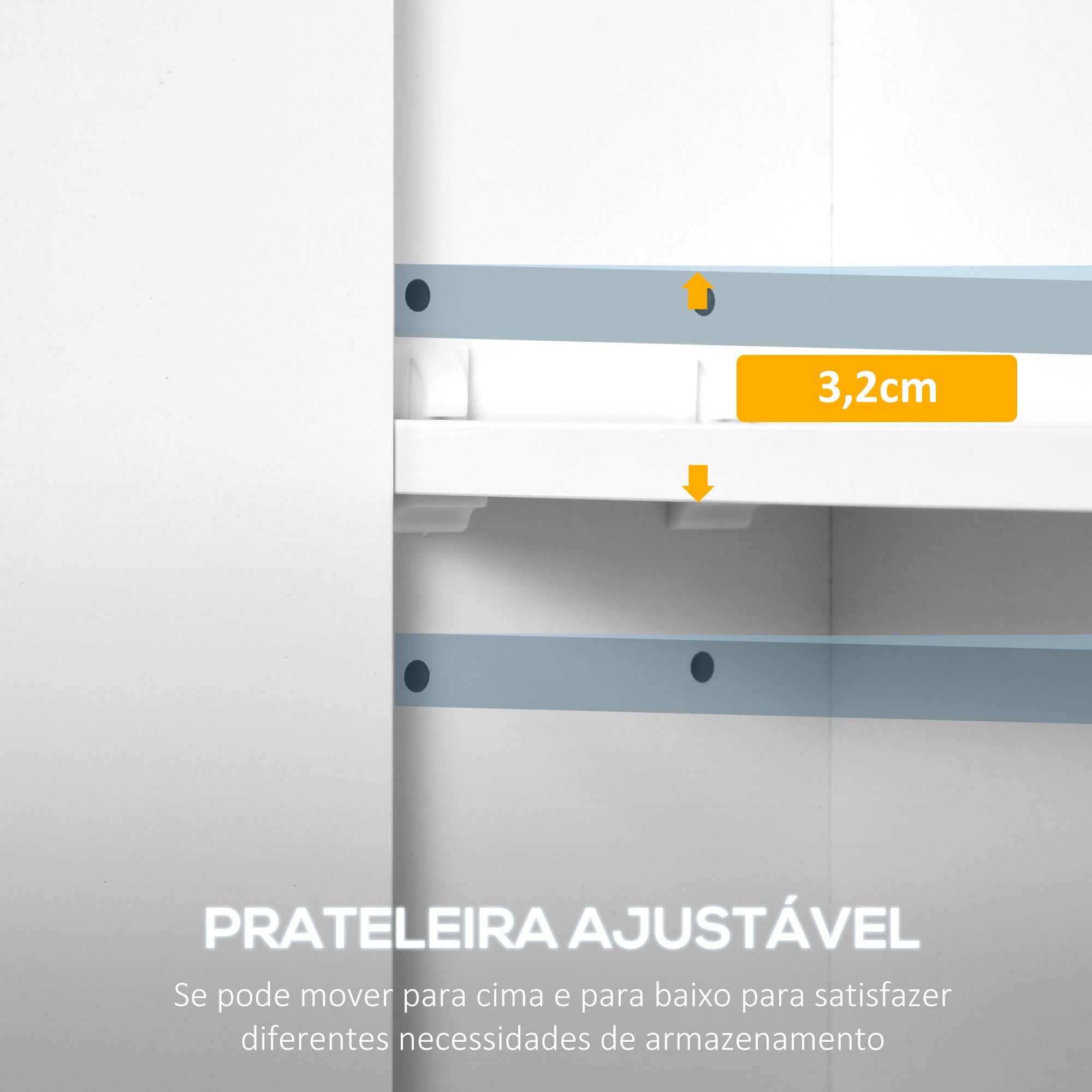 Armário de Casa de Banho com Espelho LED 60x15x65cm - Branco