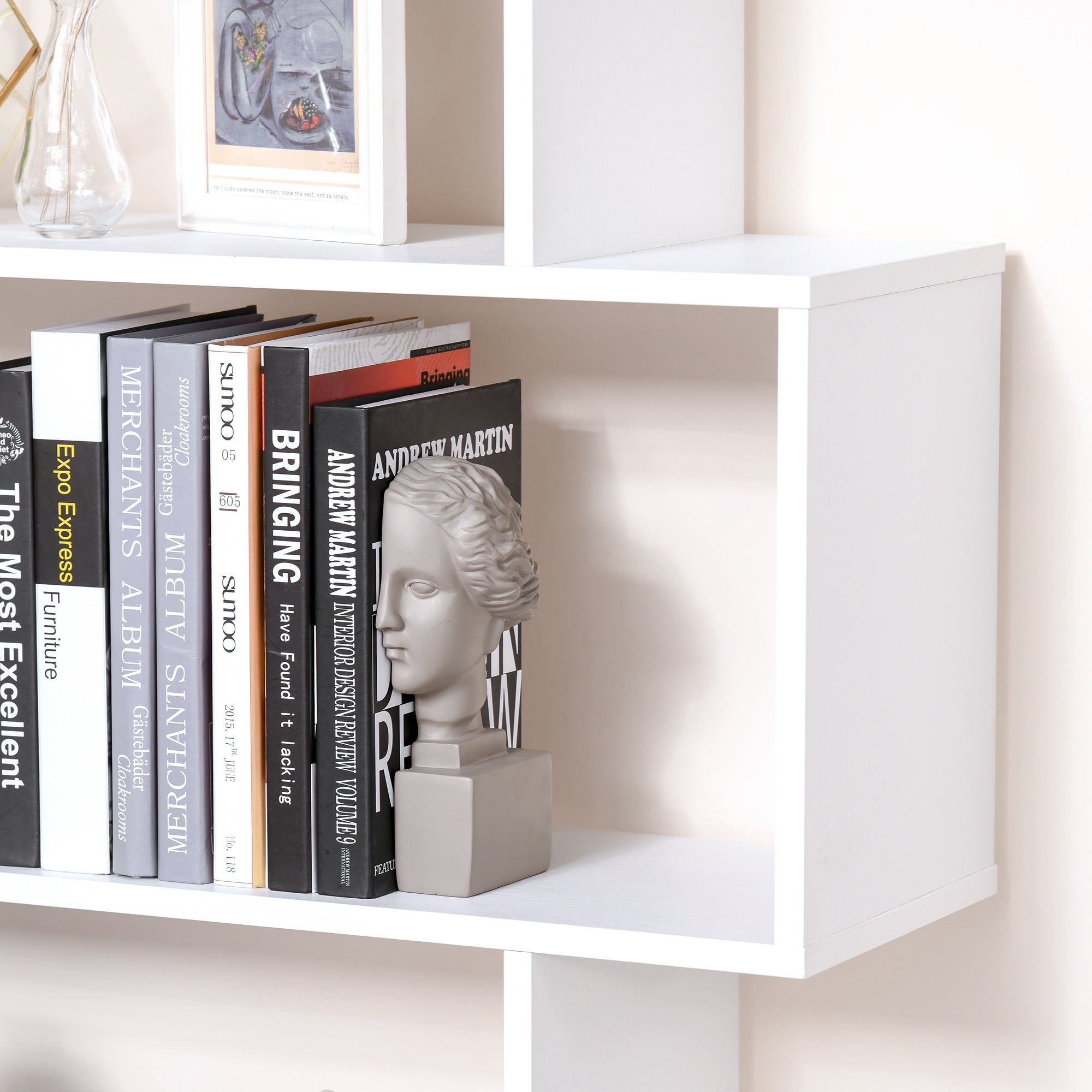 Estante de Madeira com 6 Prateleiras 80 x 25 x 192 cm - Branco