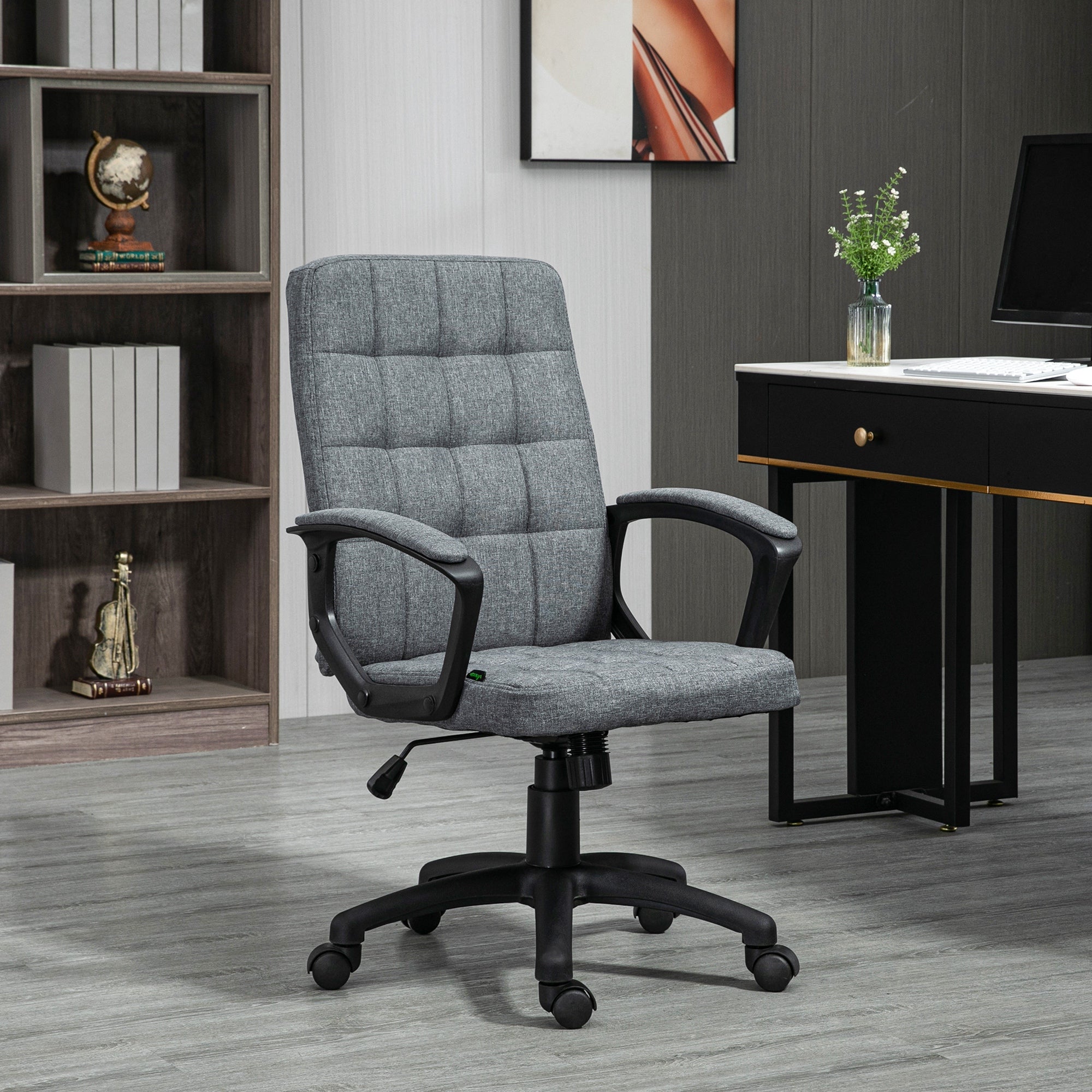 Cadeira de Escritório Giratória Cinza 59x63x96-105,5 cm