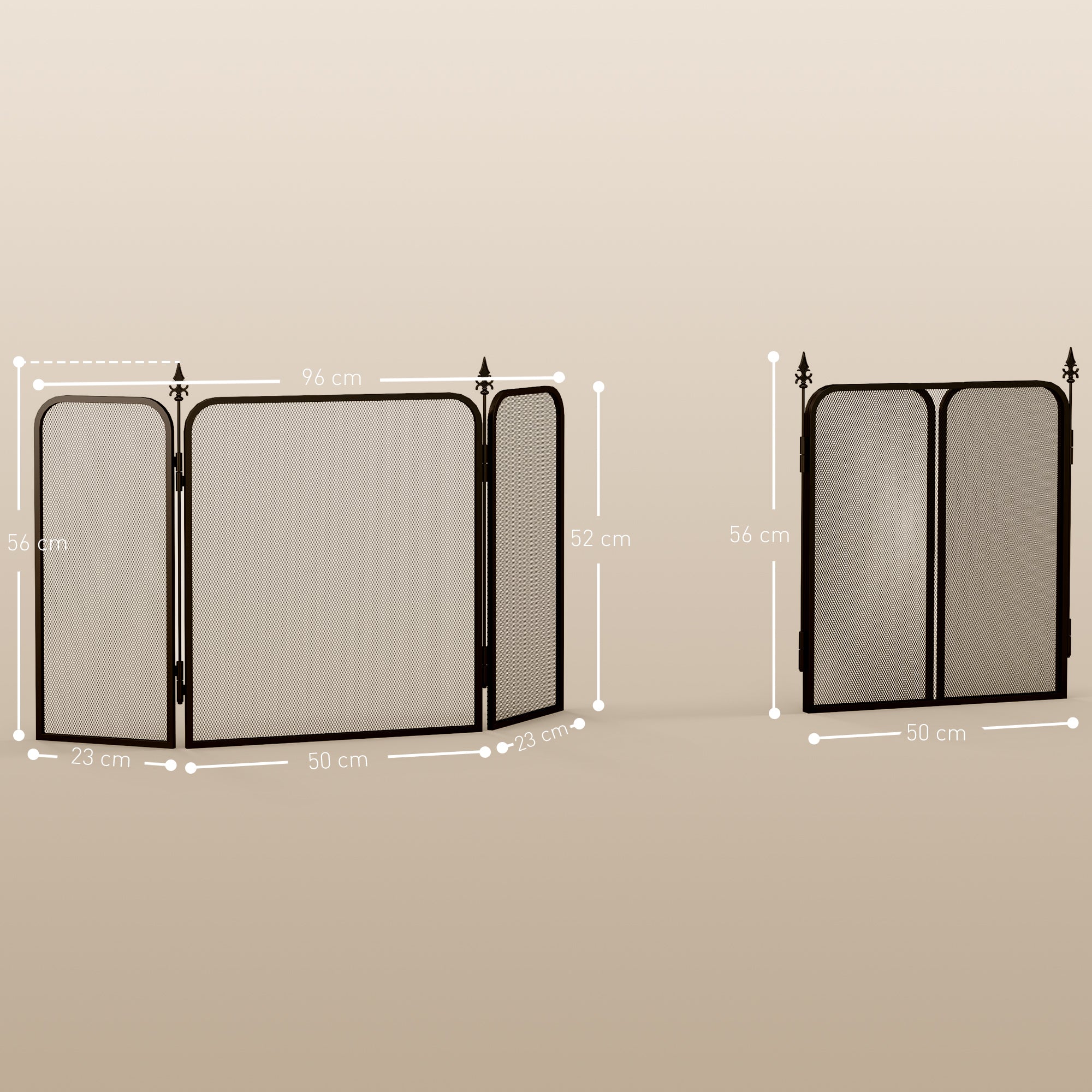 Frente para Lareira de Metal – 96x1,3x56 cm – Cor Preto