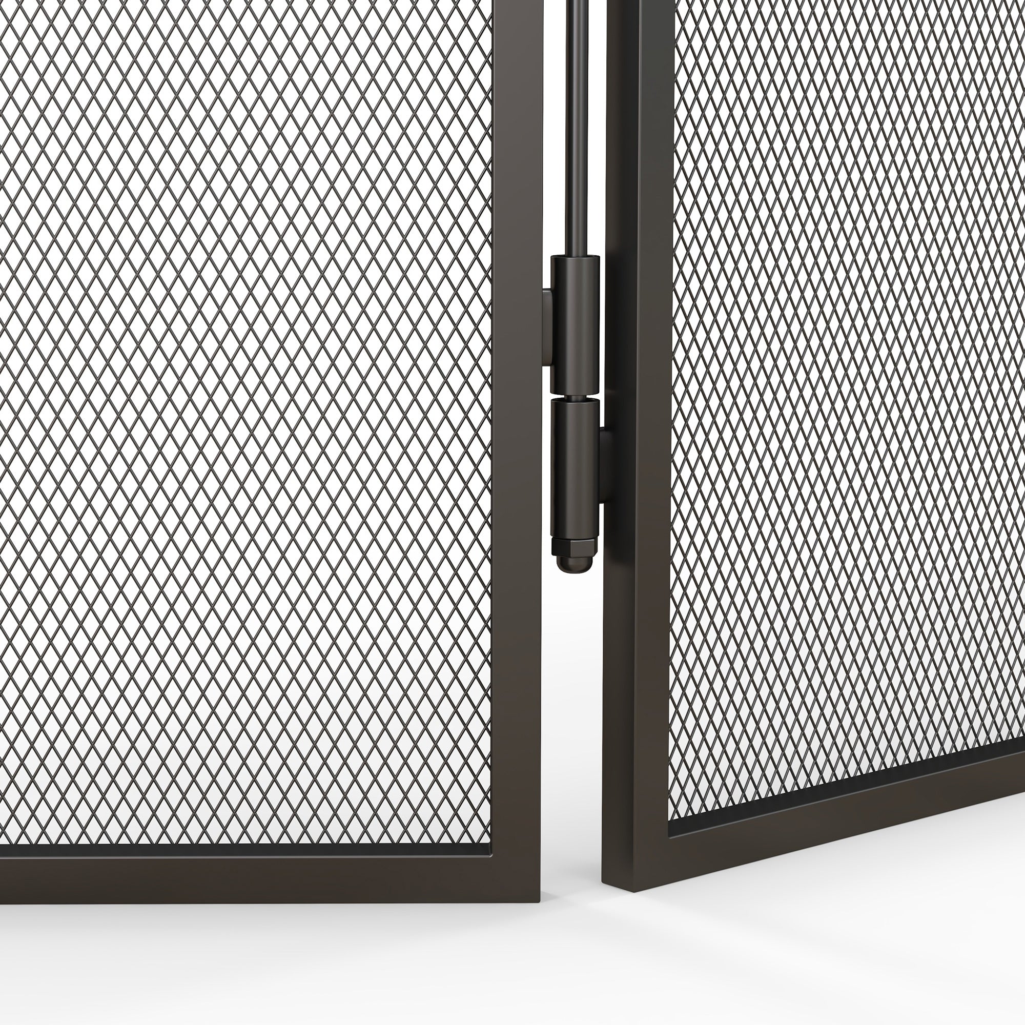 Frente para Lareira de Metal – 96x1,3x56 cm – Cor Preto