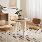 Mesa Redonda de Cozinha Ø80x75 cm em Cor de Carvalho