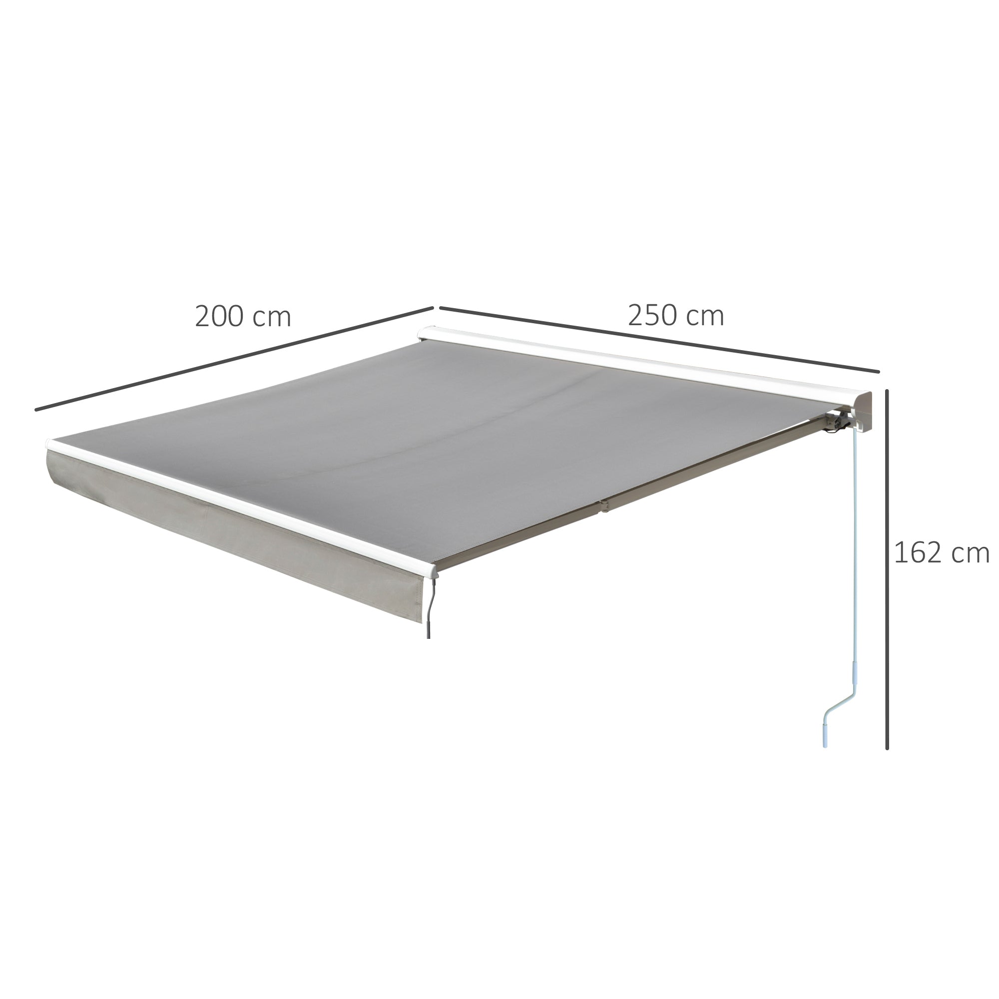 Toldo Retrátil 250x200 cm Cinzento com Luzes LED