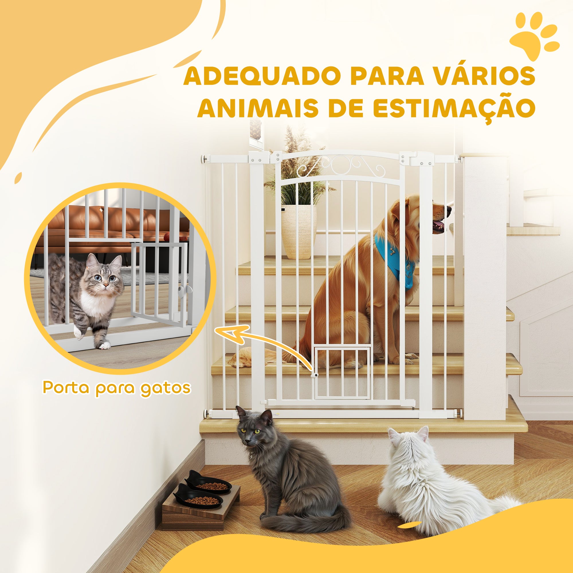 Barreira de Segurança Extensível 76-102 cm Branco