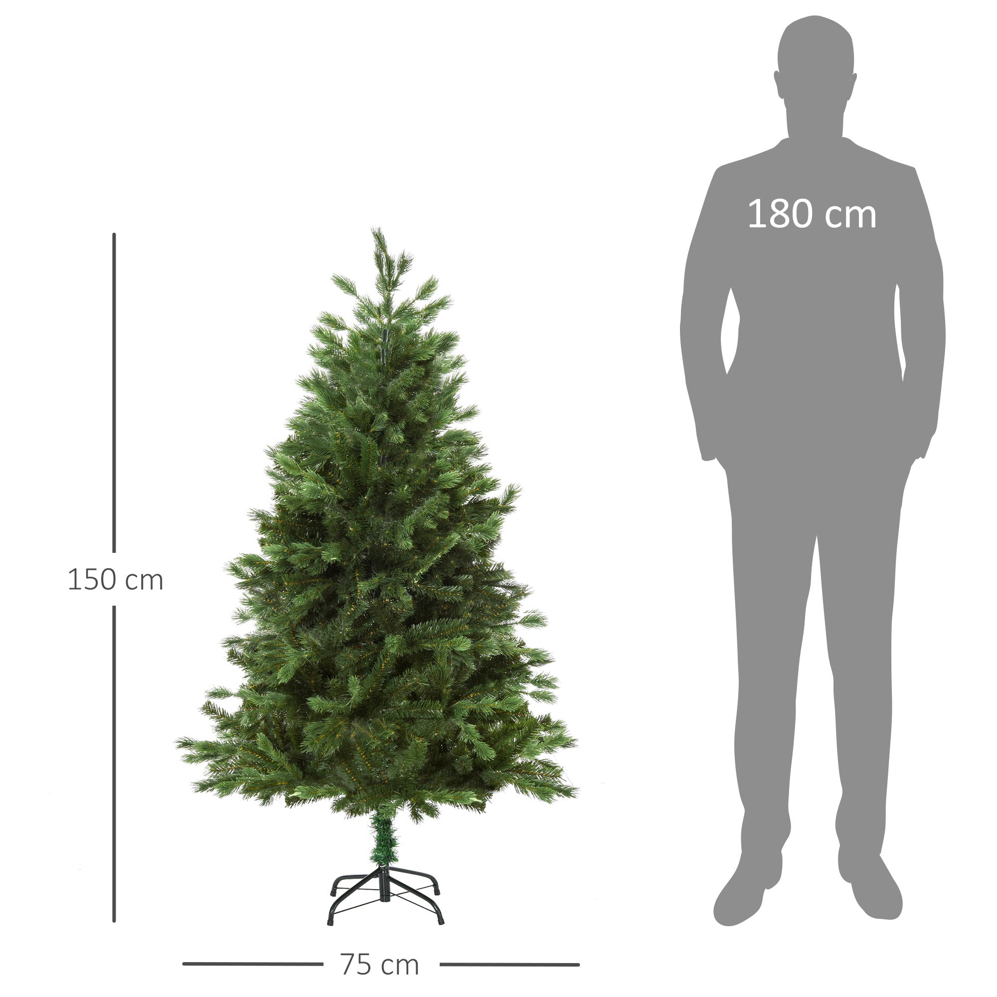 Árvore de Natal Artificial 150cm Verde - Φ75x150cm