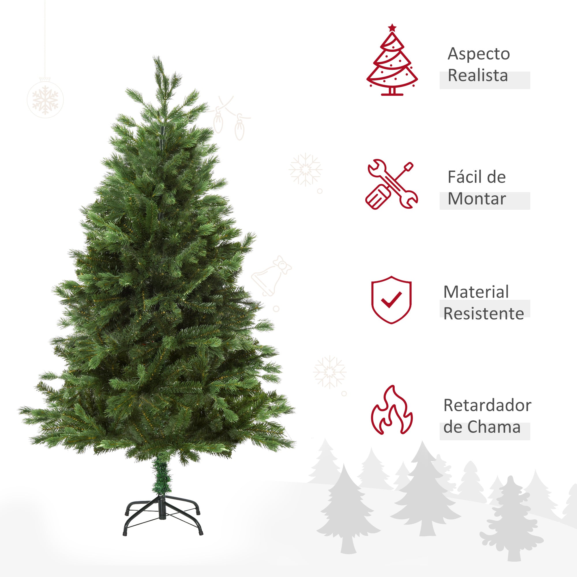 Árvore de Natal Artificial 150cm Verde - Φ75x150cm