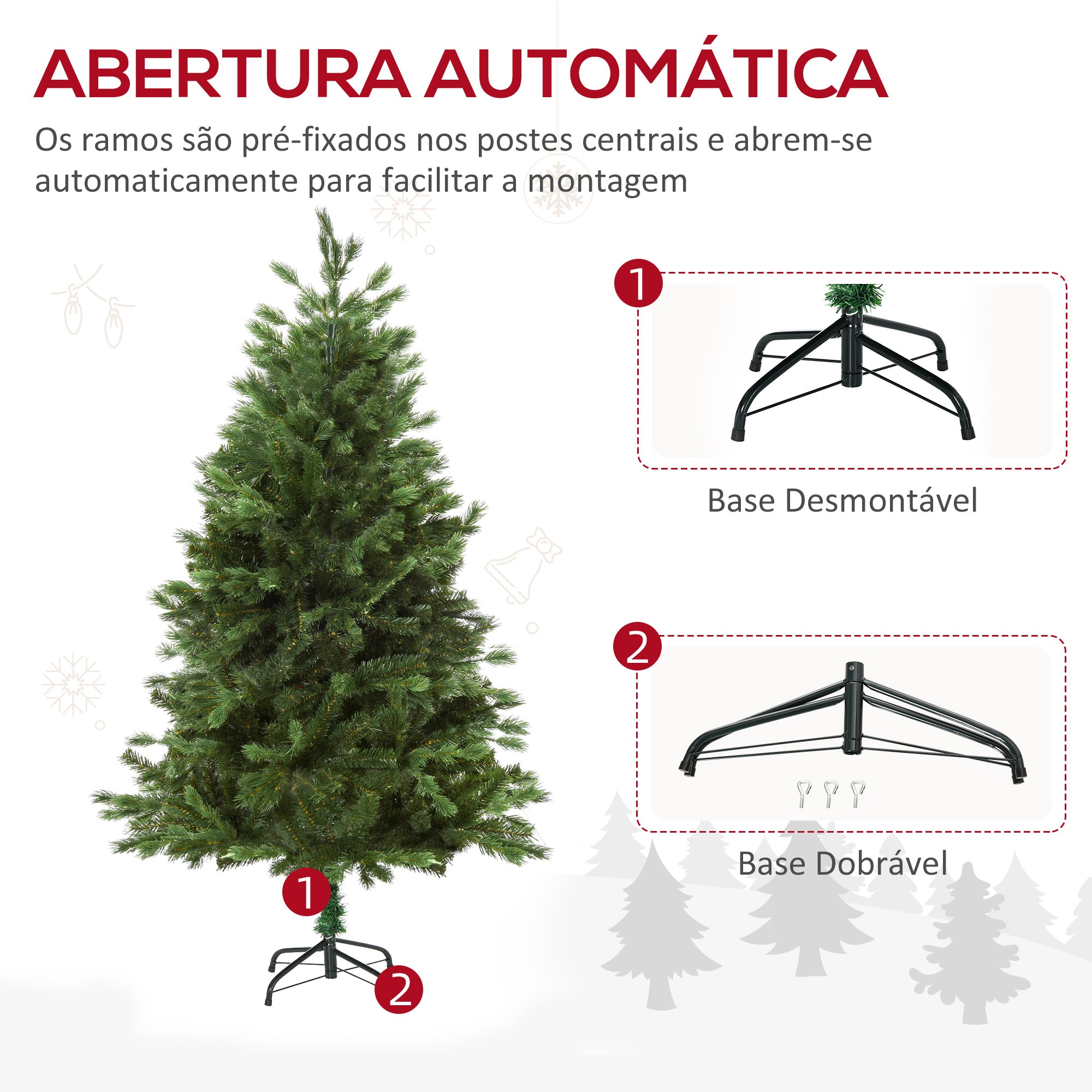 Árvore de Natal Artificial 150cm Verde - Φ75x150cm