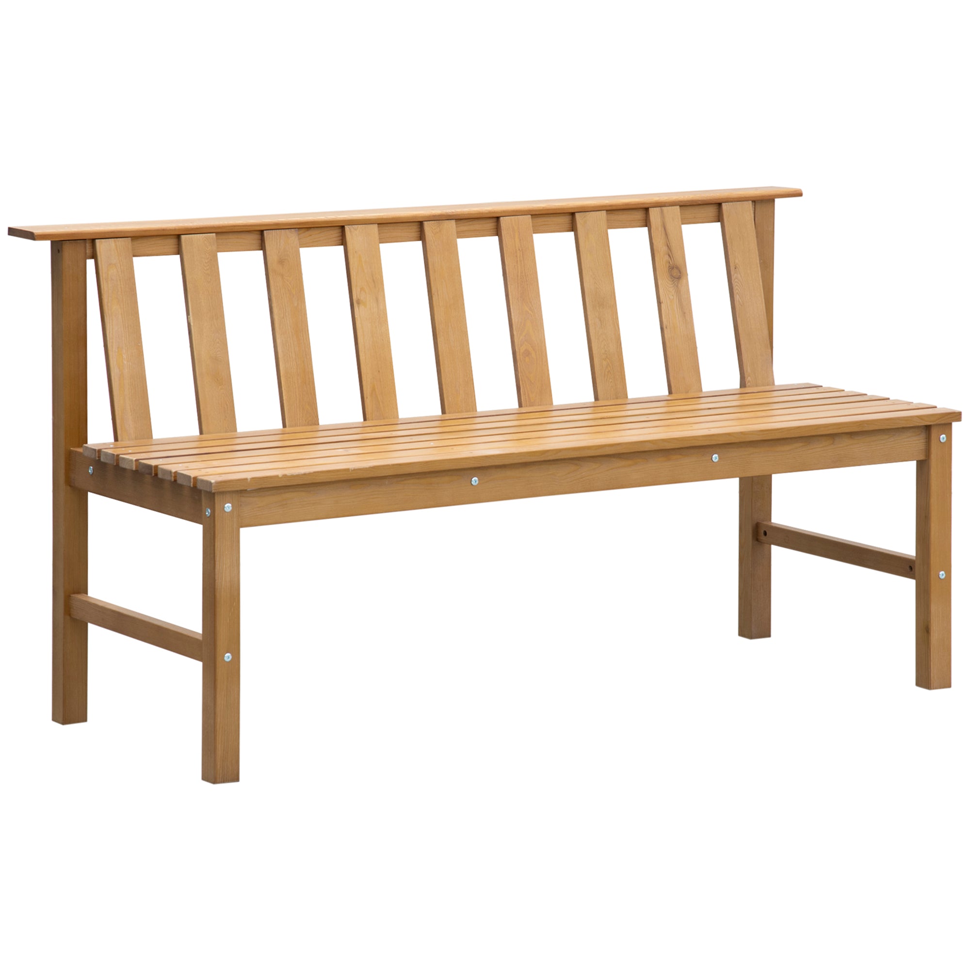 Banco de Jardim 3 Lugares Cor de Madeira Natural 144x60x77 cm