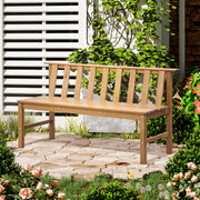Banco de Jardim 3 Lugares Cor de Madeira Natural 144x60x77 cm