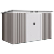 Abrigo de Jardim 280x130x172 cm Cinza - Estrutura de Aço Galvanizado