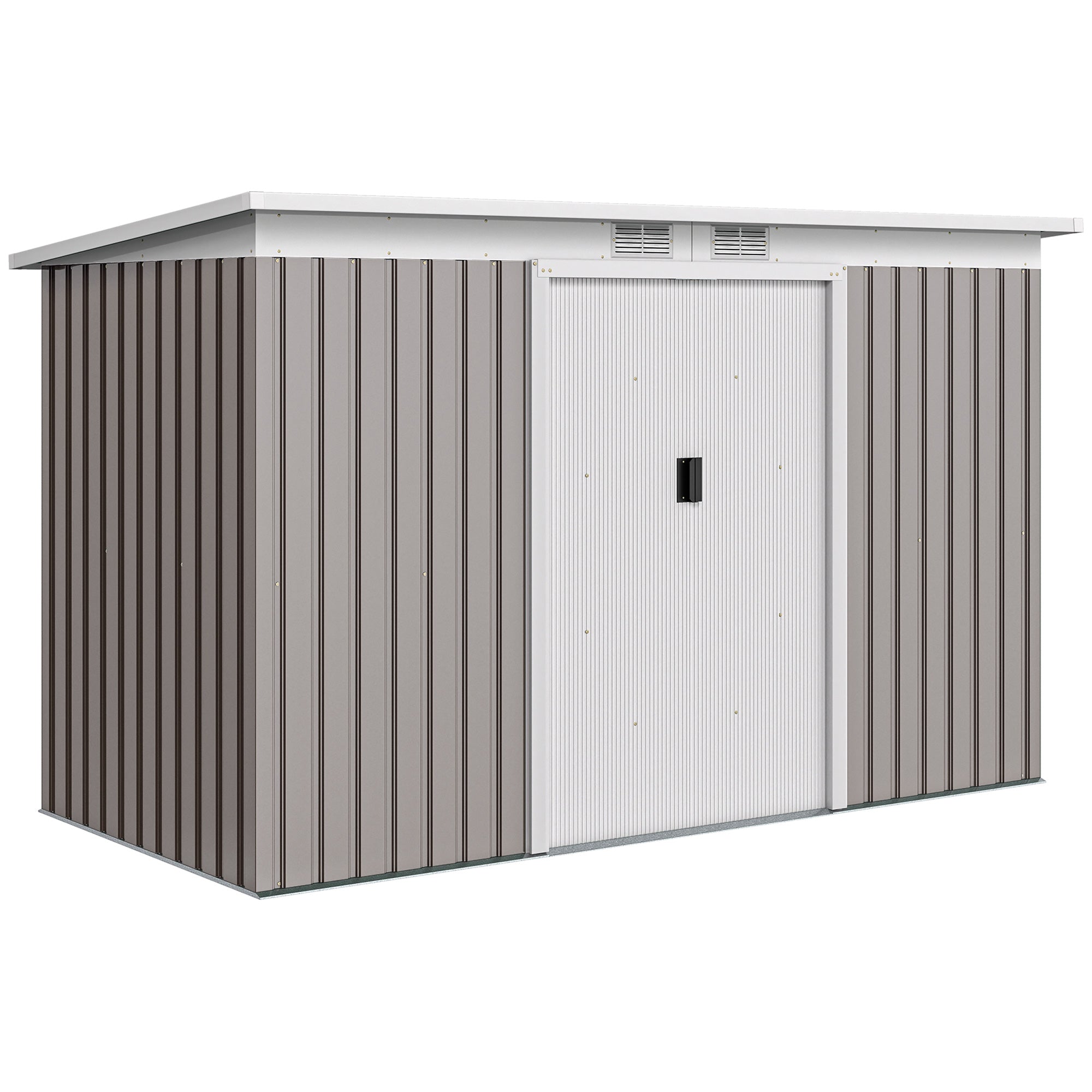 Abrigo de Jardim 280x130x172 cm Cinza - Estrutura de Aço Galvanizado