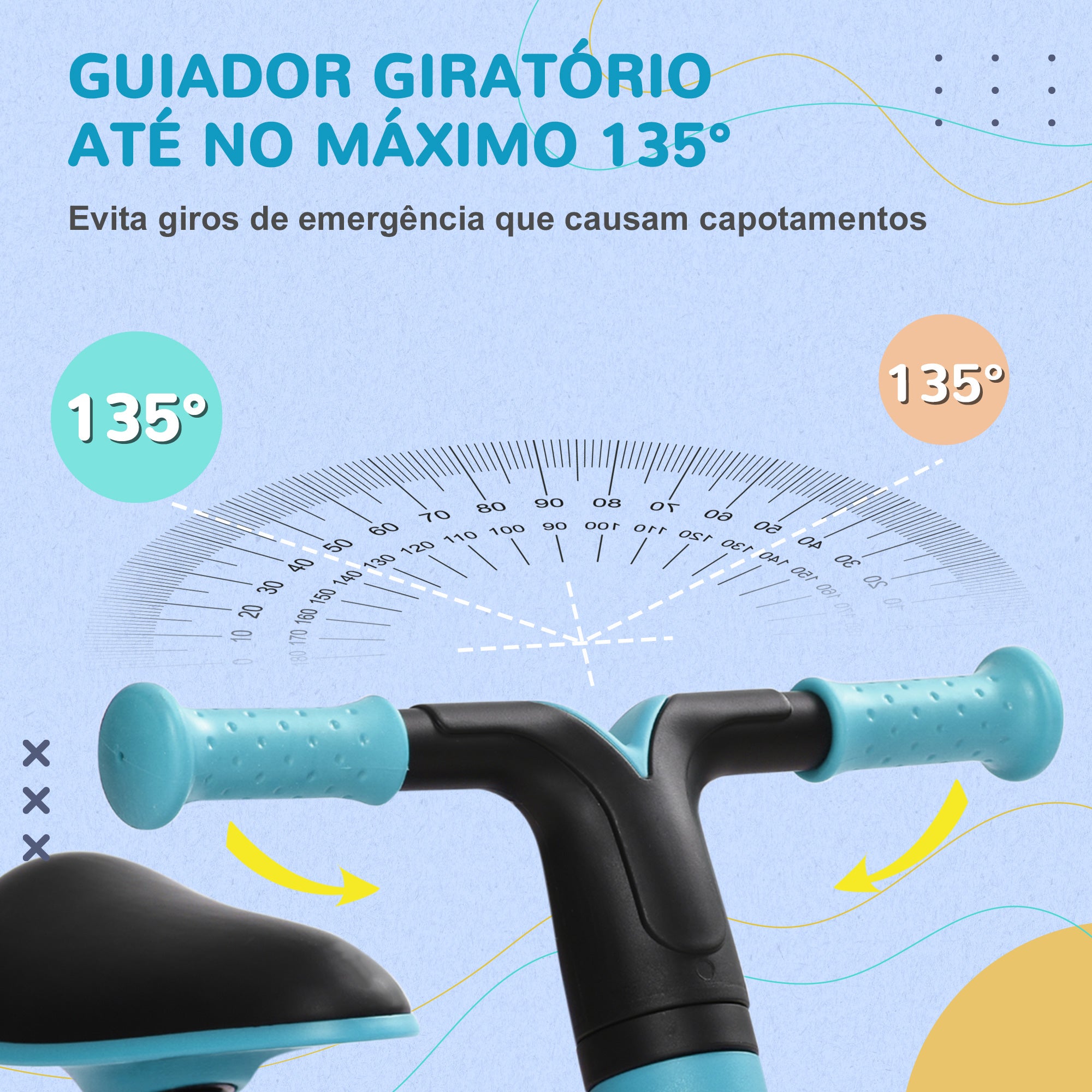 Bicicleta Infantil sem Pedais Azul 66,5x34x46,5 cm