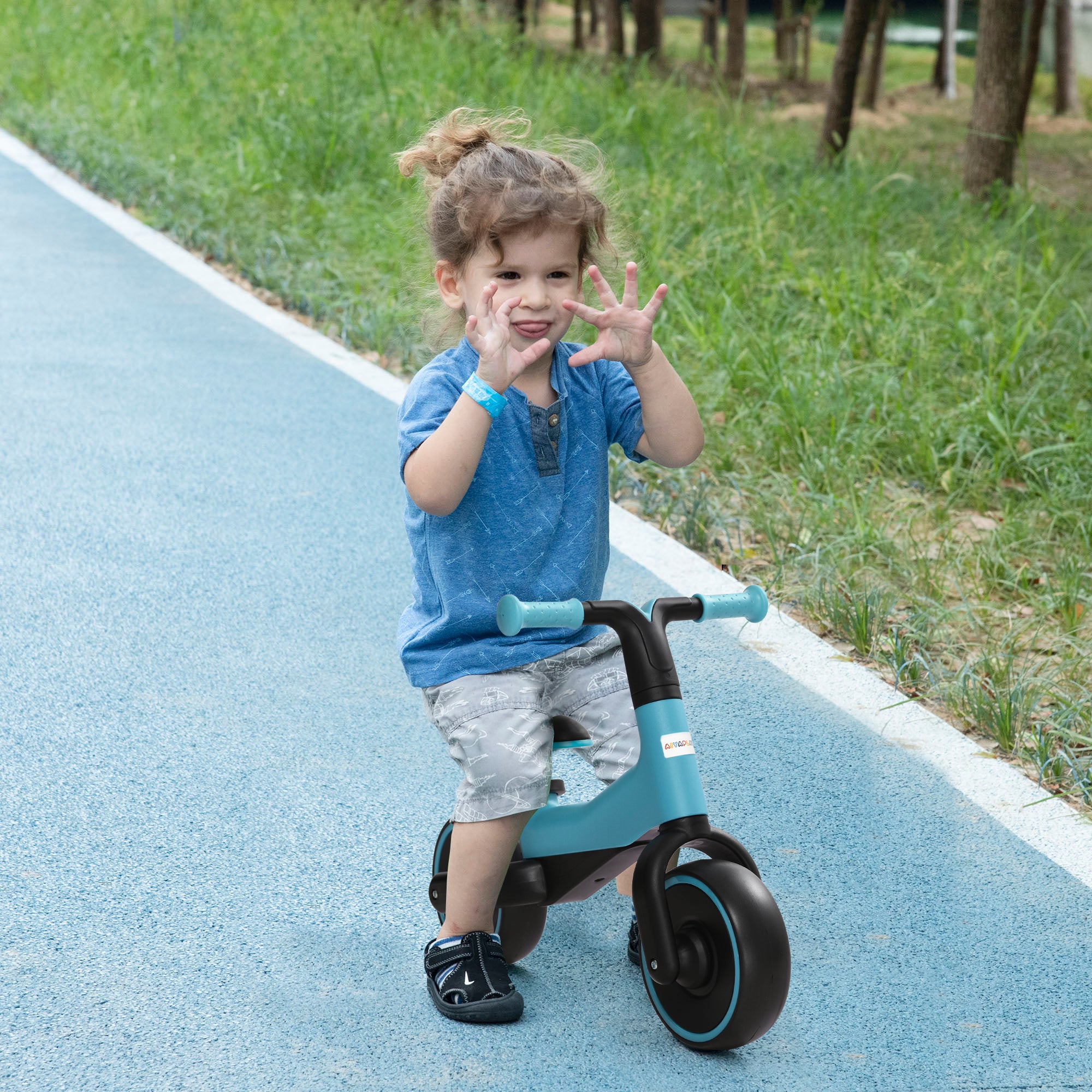 Bicicleta Infantil sem Pedais Azul 66,5x34x46,5 cm