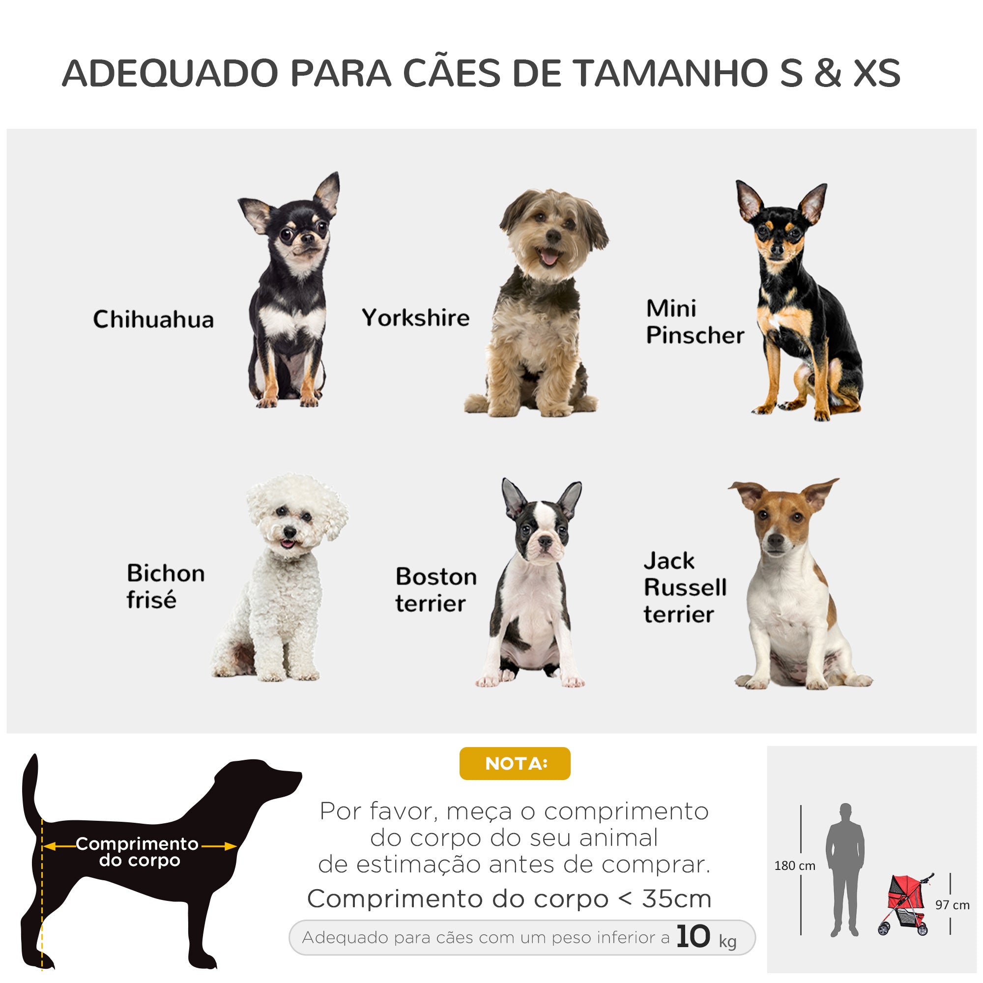 Carrinho de Passeio para Animais de Estimação 75x45x97cm Vermelho