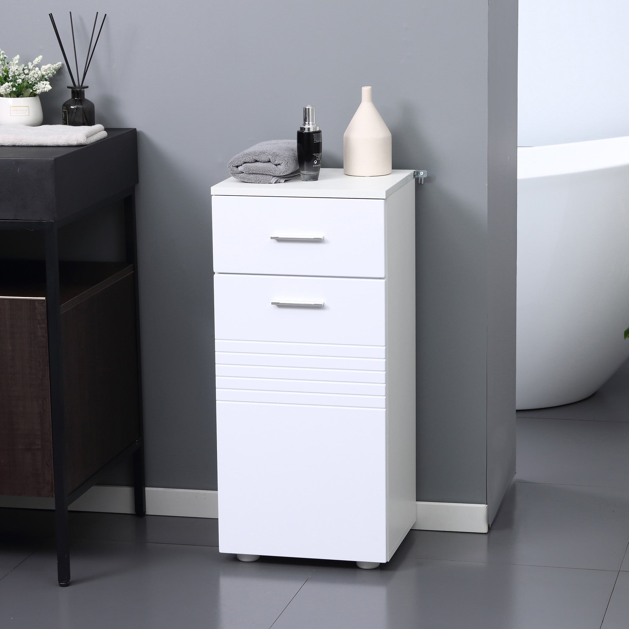 Armário Auxiliar Casa de Banho Branco 35x30x77,5 cm - Organização e Elegância